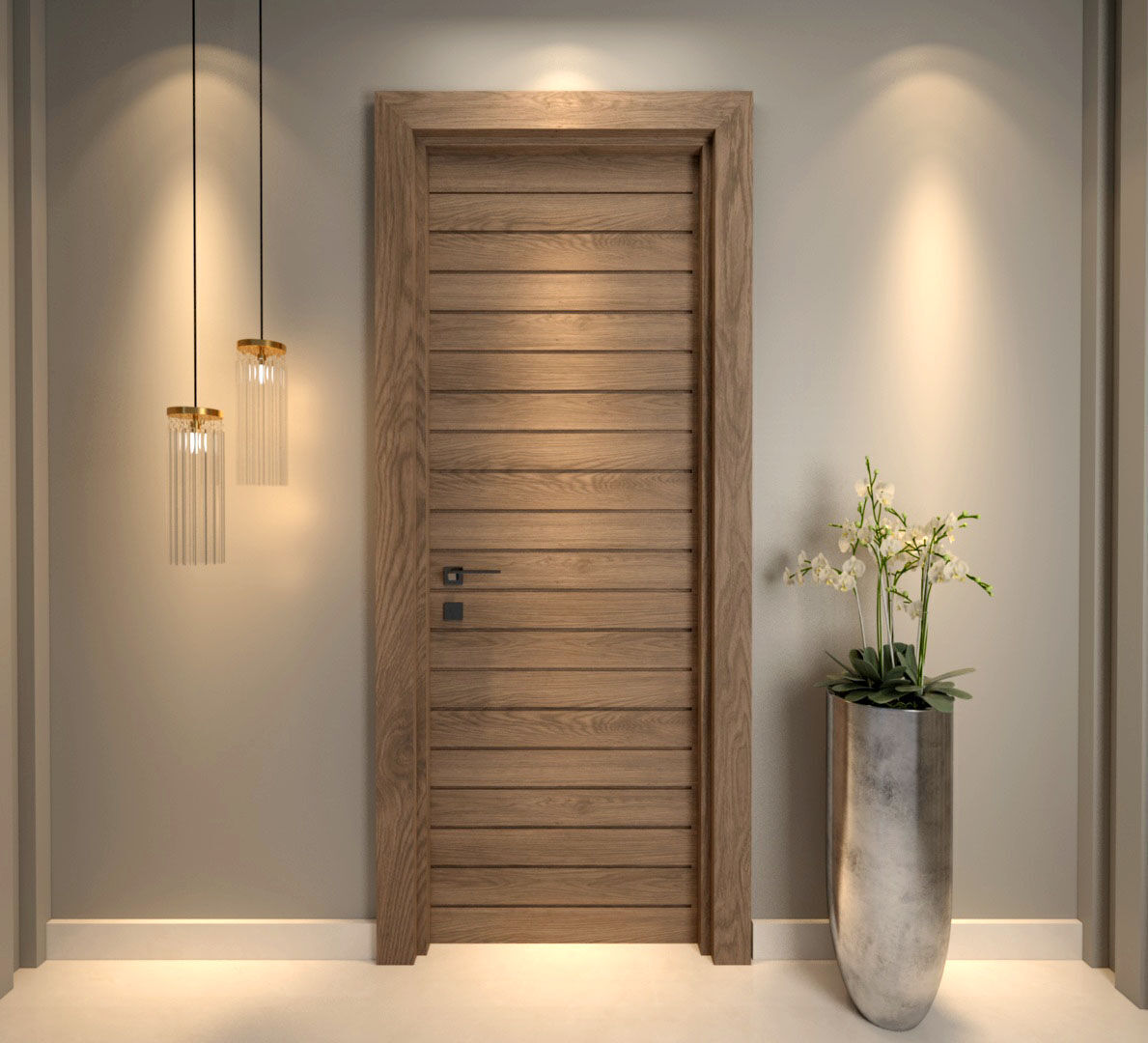 group of 7 wooden doors 3D model_7