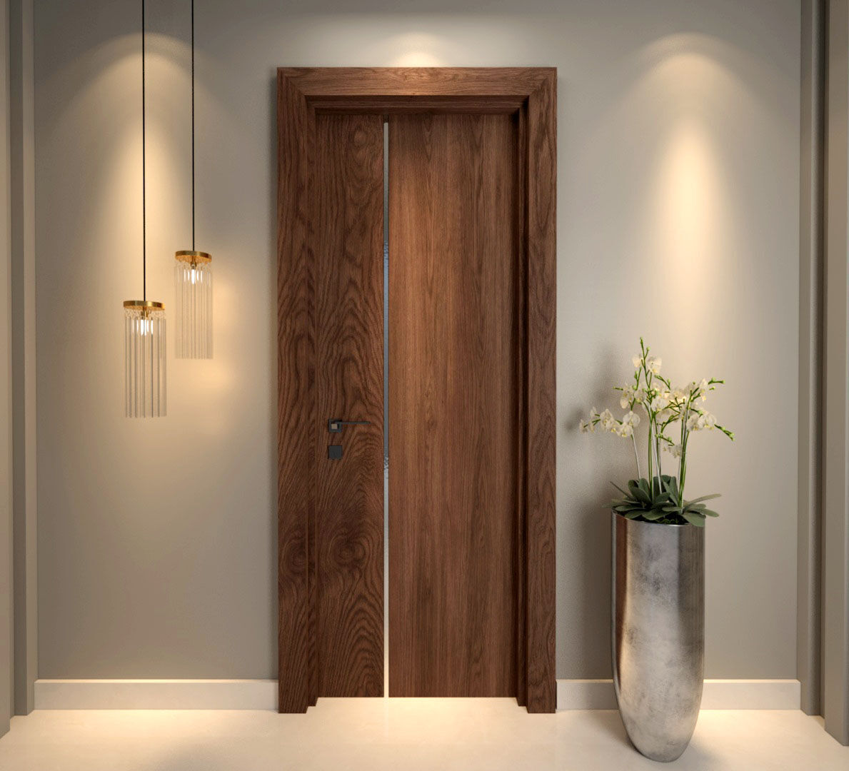 group of 7 wooden doors 3D model_6