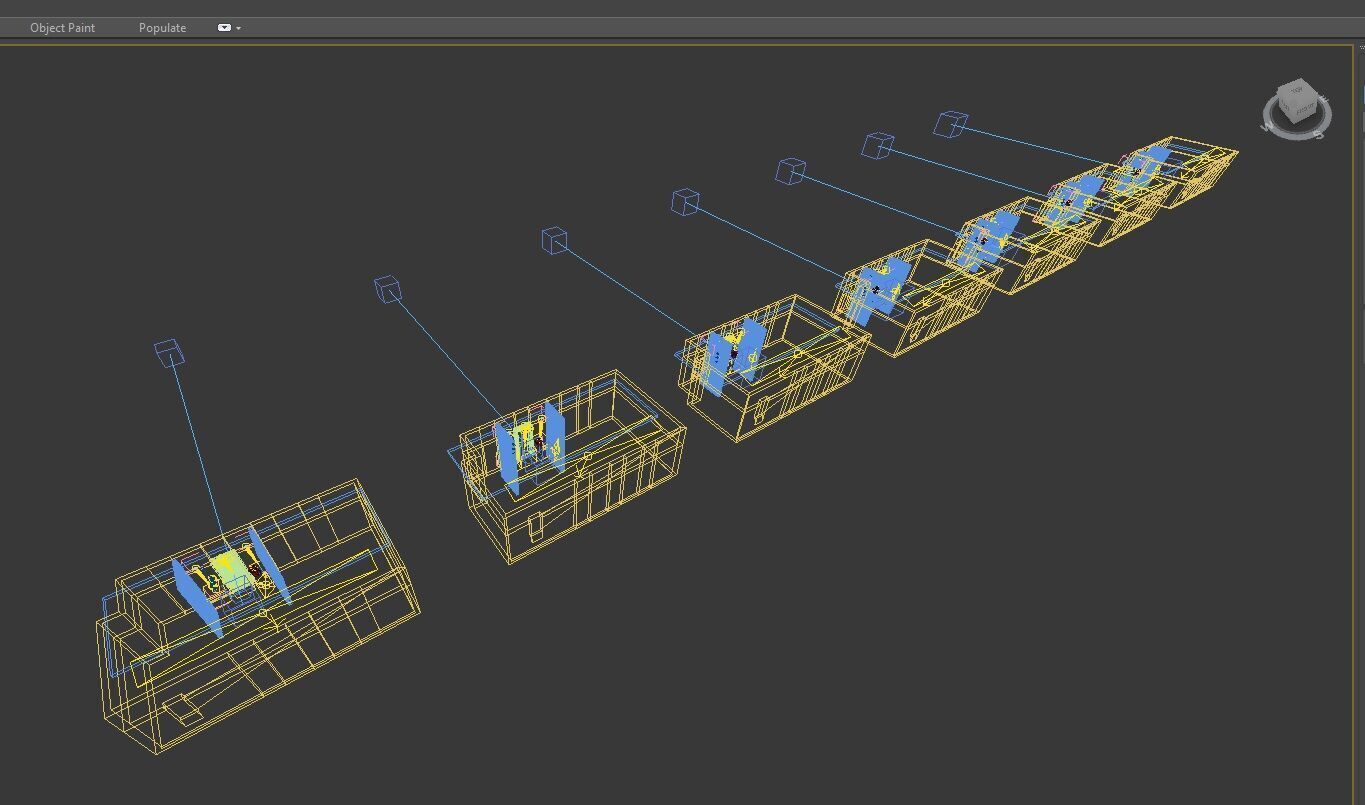 group of 7 wooden doors 3D model_8