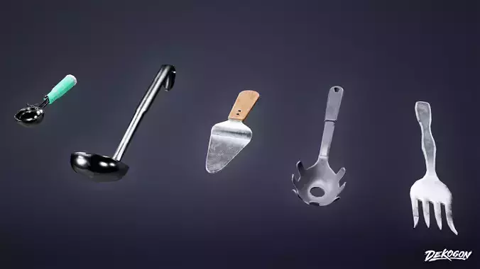 KITCHEN - Utensils 01 - LOW POLY