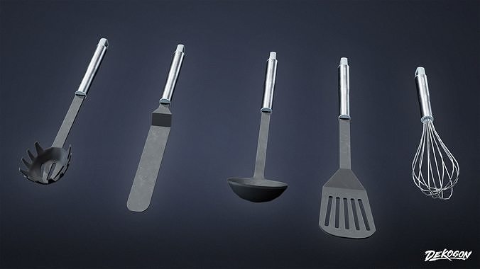 KITCHEN - Utensils 02 - LOW POLY Low-poly 3D model