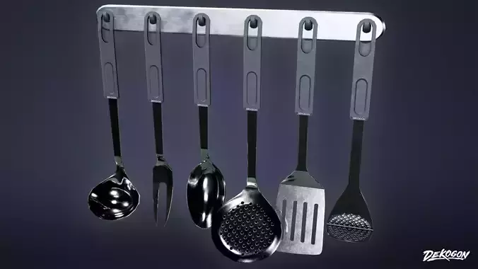 KITCHEN - Utensils 03 - LOW POLY Low-poly 3D model