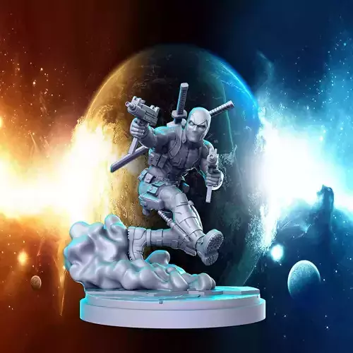 Deadpool Shooting Marvel Super Hero 32mm Pre-supported