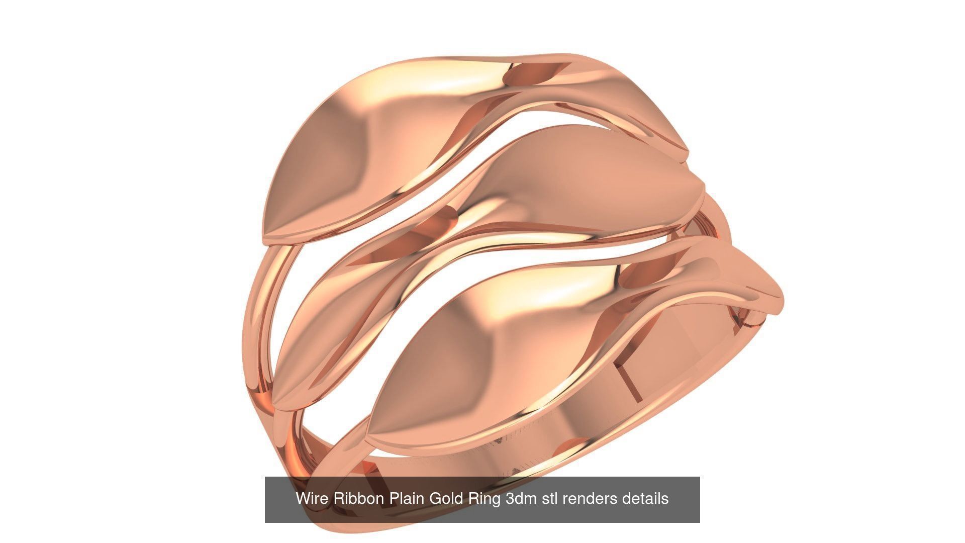 118 Plain Gold Band Ring 3dm stl renders details  3D Model Collection_21