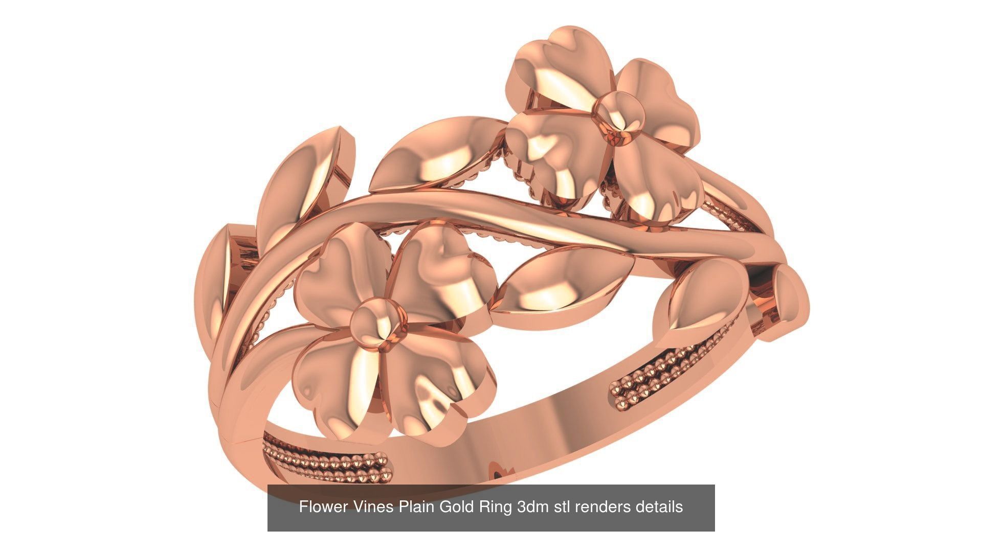 118 Plain Gold Band Ring 3dm stl renders details  3D Model Collection_29
