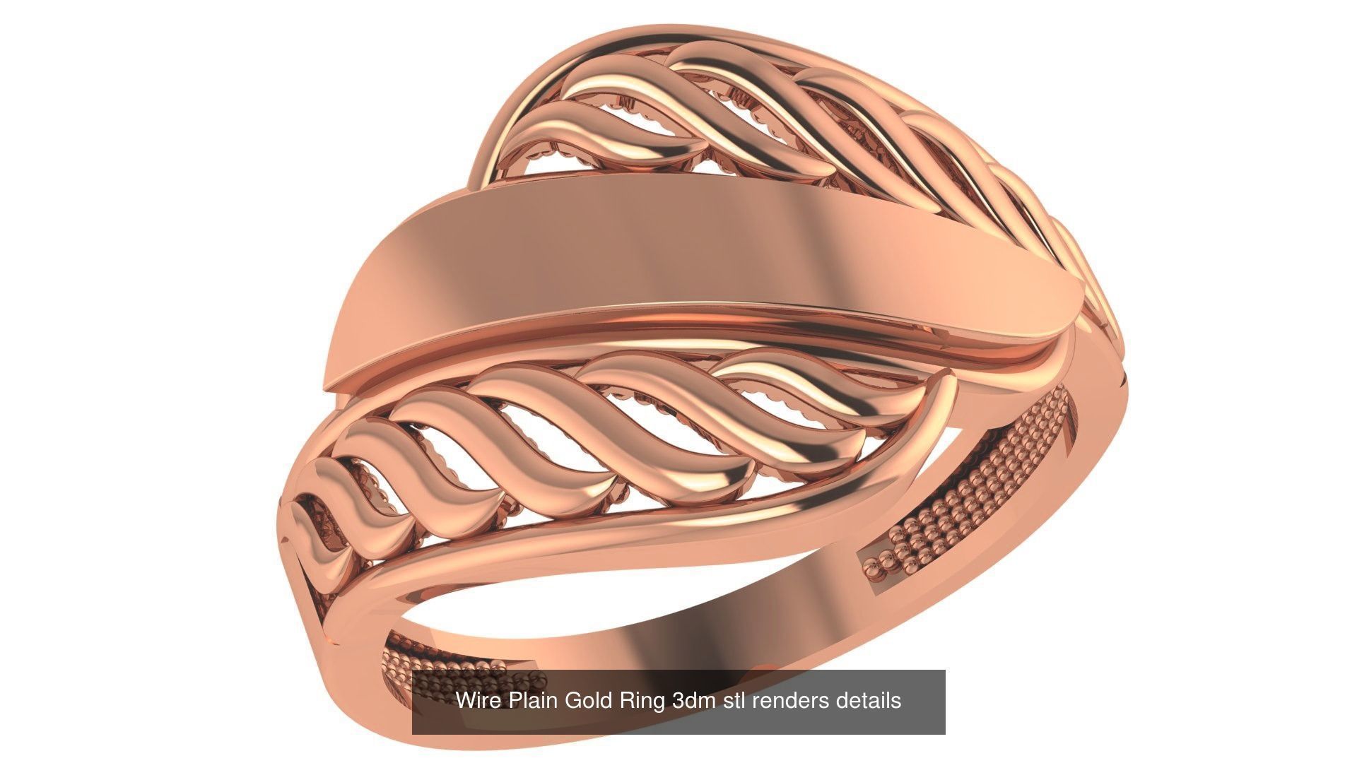 118 Plain Gold Band Ring 3dm stl renders details  3D Model Collection_116