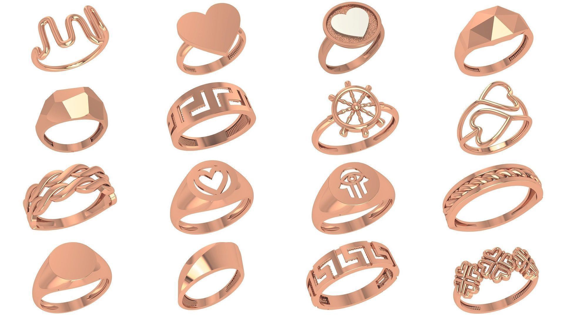 118 Plain Gold Band Ring 3dm stl renders details  3D Model Collection_2