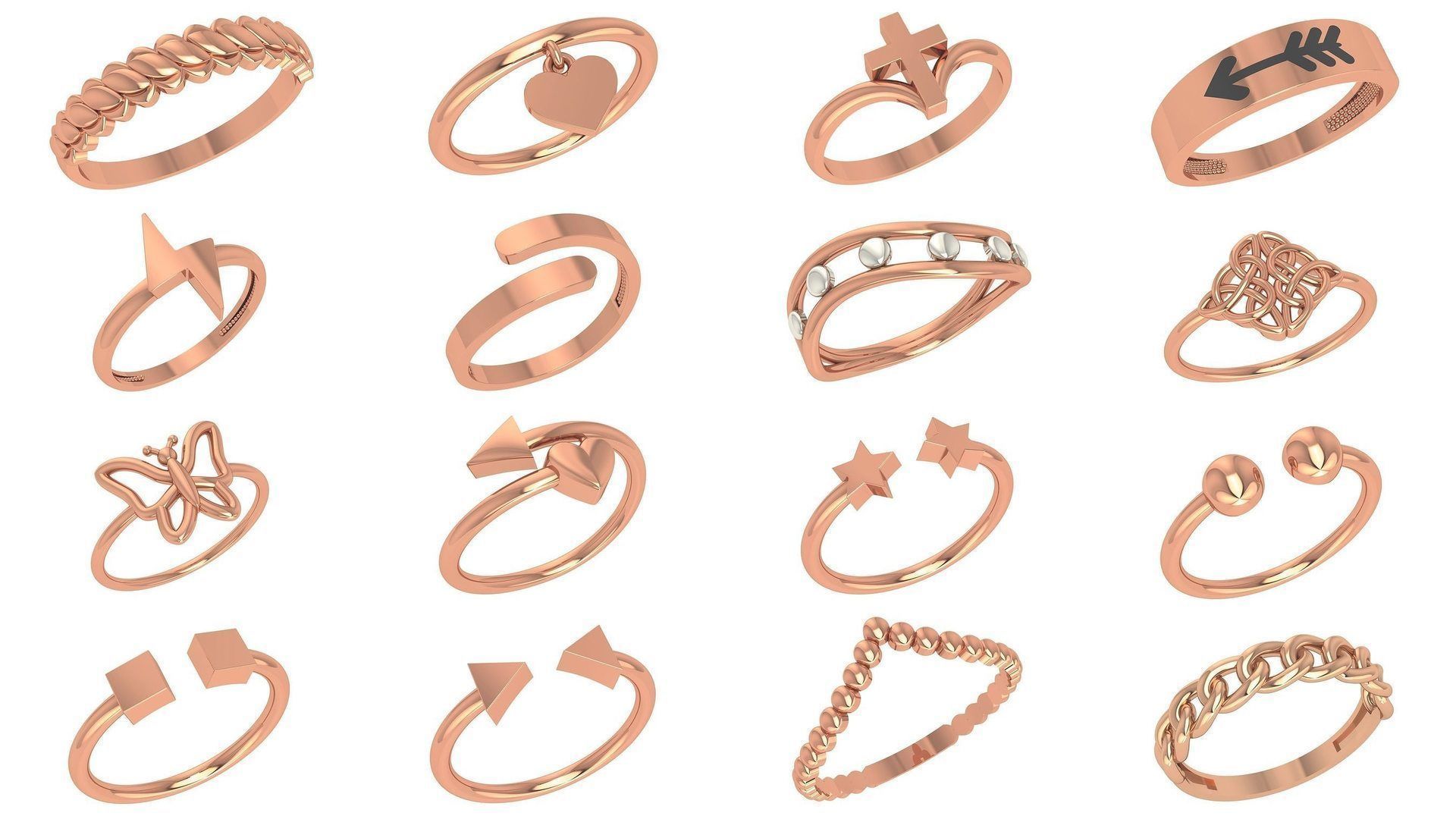 118 Plain Gold Band Ring 3dm stl renders details  3D Model Collection_5