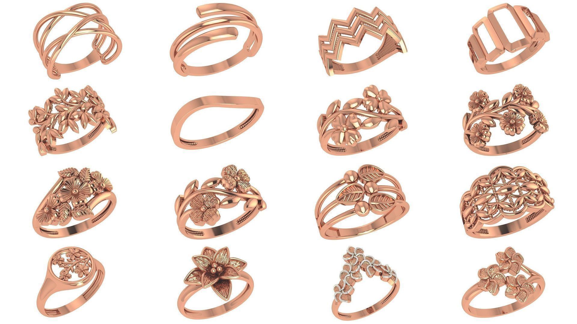 118 Plain Gold Band Ring 3dm stl renders details  3D Model Collection_1