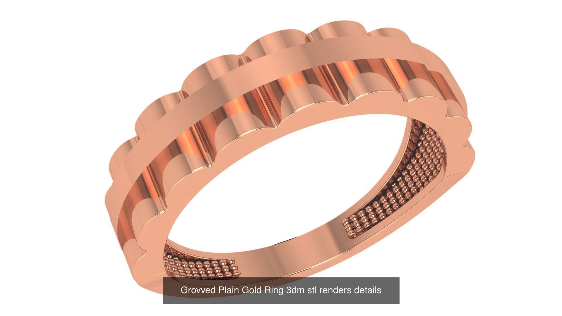 118 Plain Gold Band Ring 3dm stl renders details  3D Model Collection_71