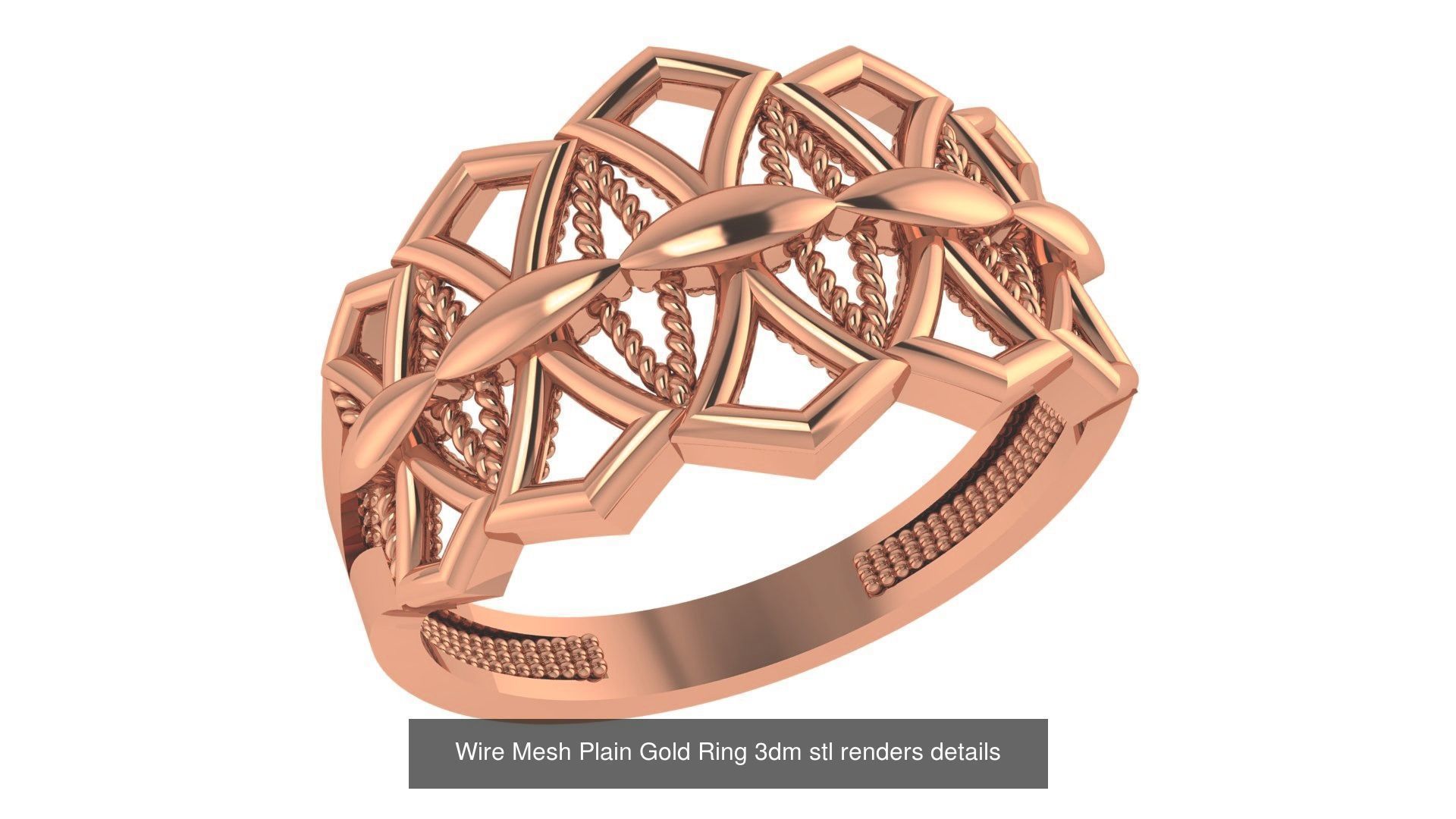 118 Plain Gold Band Ring 3dm stl renders details  3D Model Collection_10