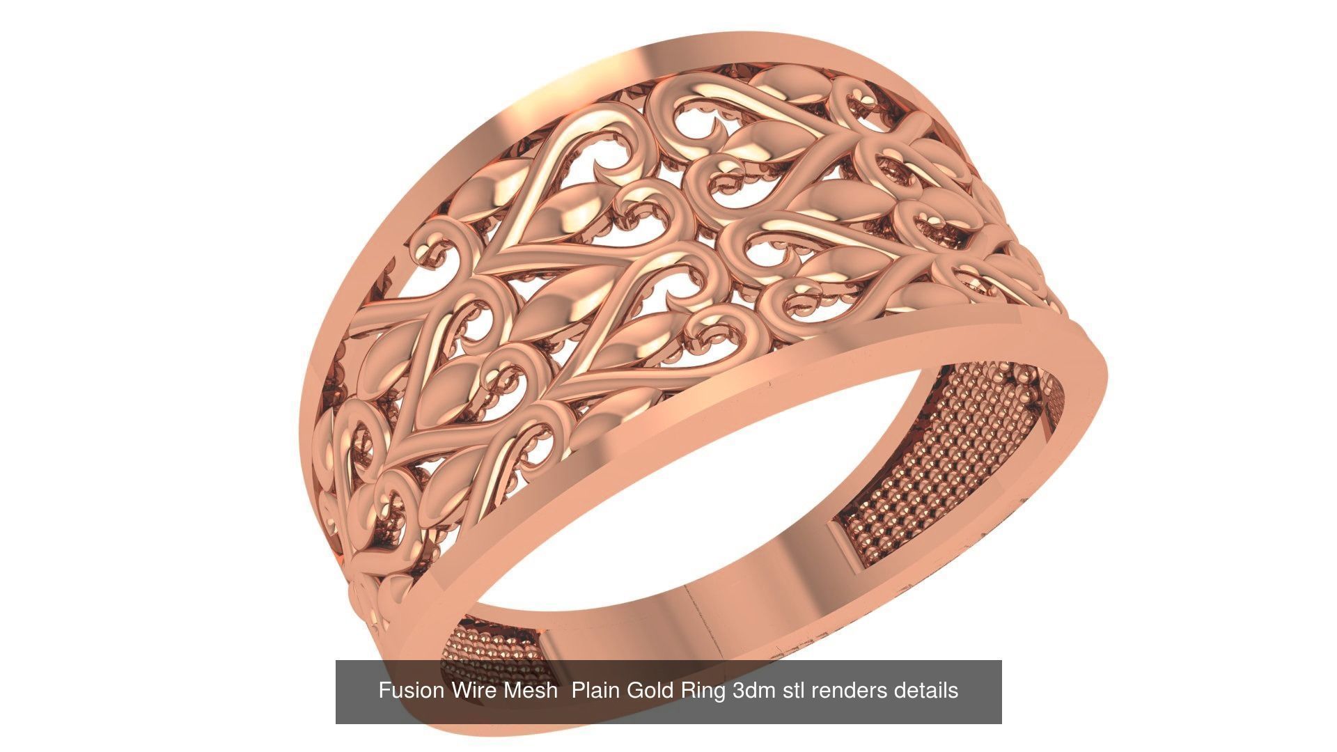 118 Plain Gold Band Ring 3dm stl renders details  3D Model Collection_20