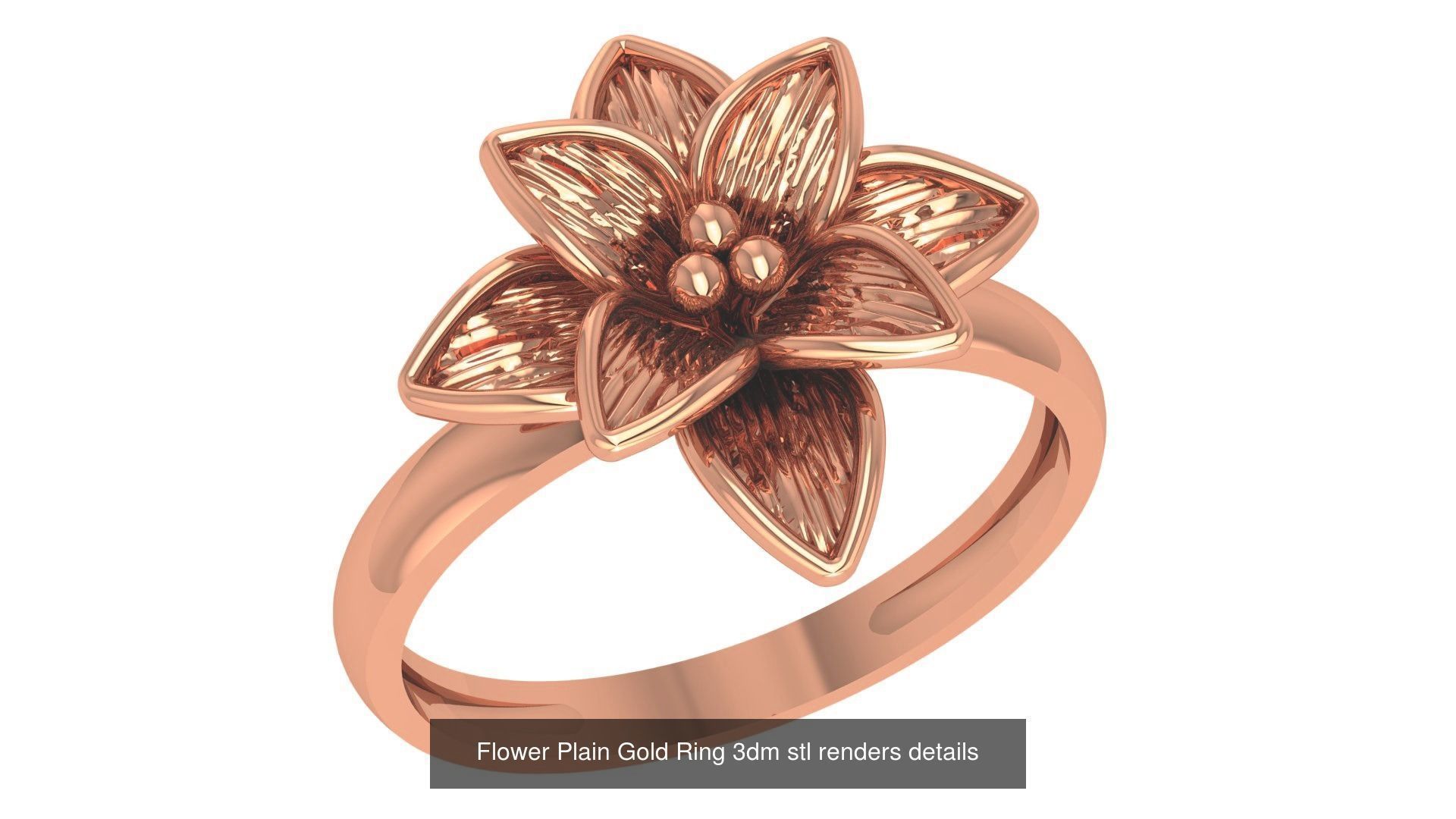 118 Plain Gold Band Ring 3dm stl renders details  3D Model Collection_36