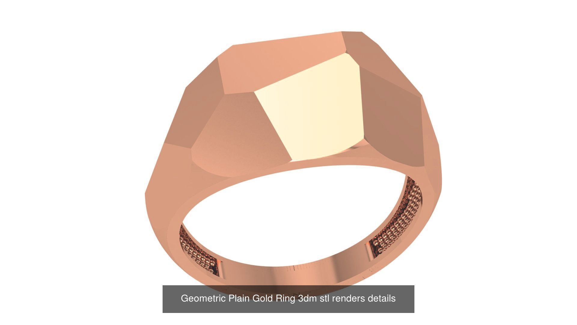 118 Plain Gold Band Ring 3dm stl renders details  3D Model Collection_43
