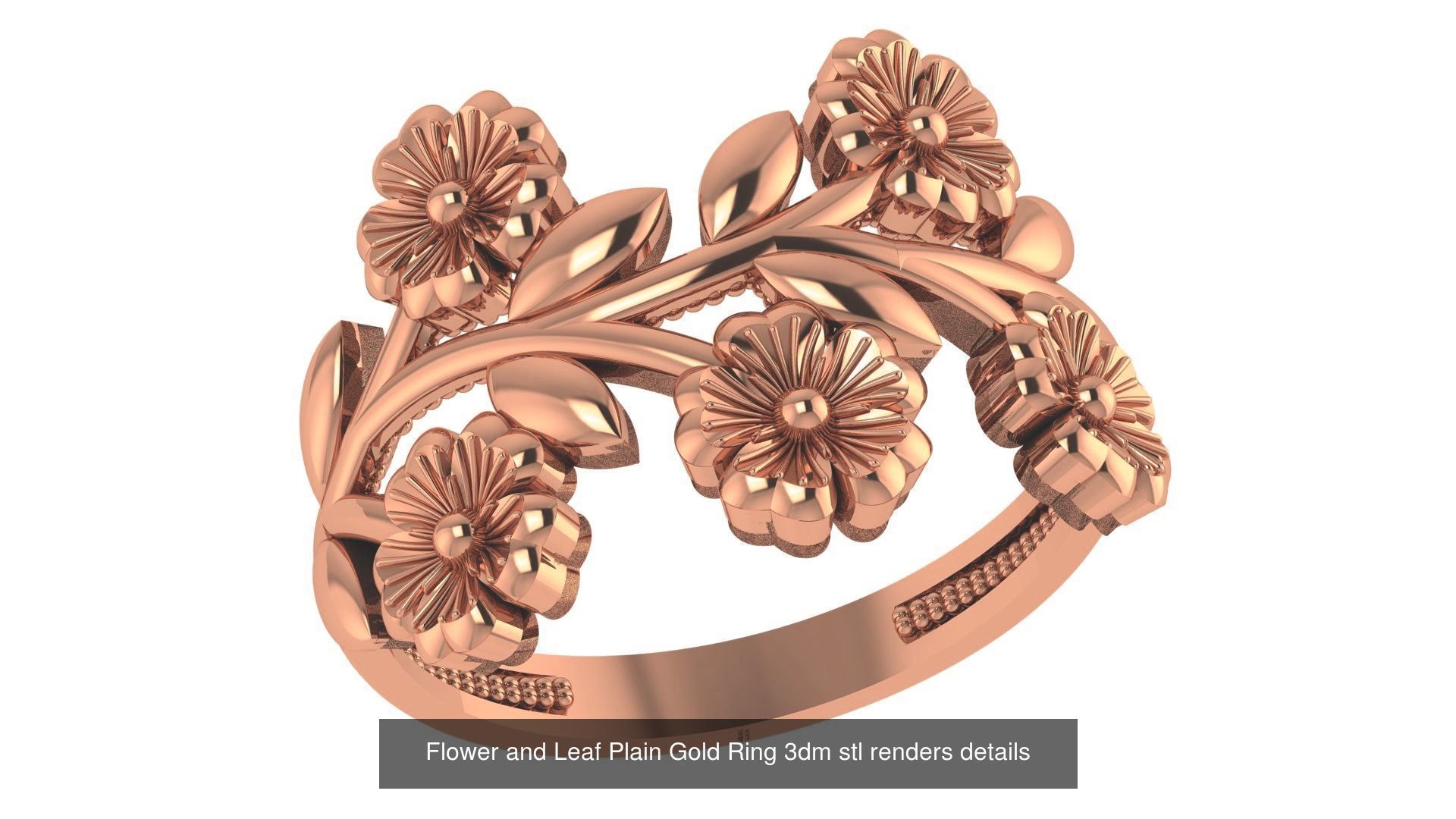 118 Plain Gold Band Ring 3dm stl renders details  3D Model Collection_30