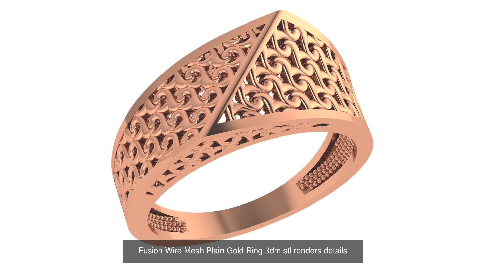 118 Plain Gold Band Ring 3dm stl renders details  3D Model Collection_11