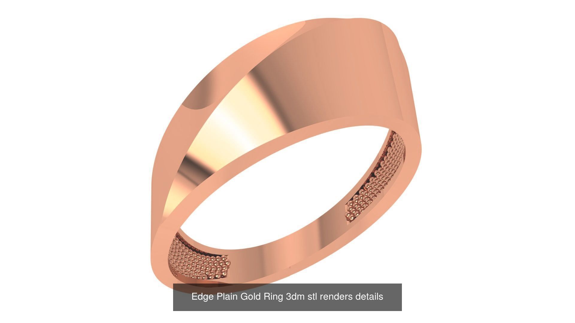 118 Plain Gold Band Ring 3dm stl renders details  3D Model Collection_52