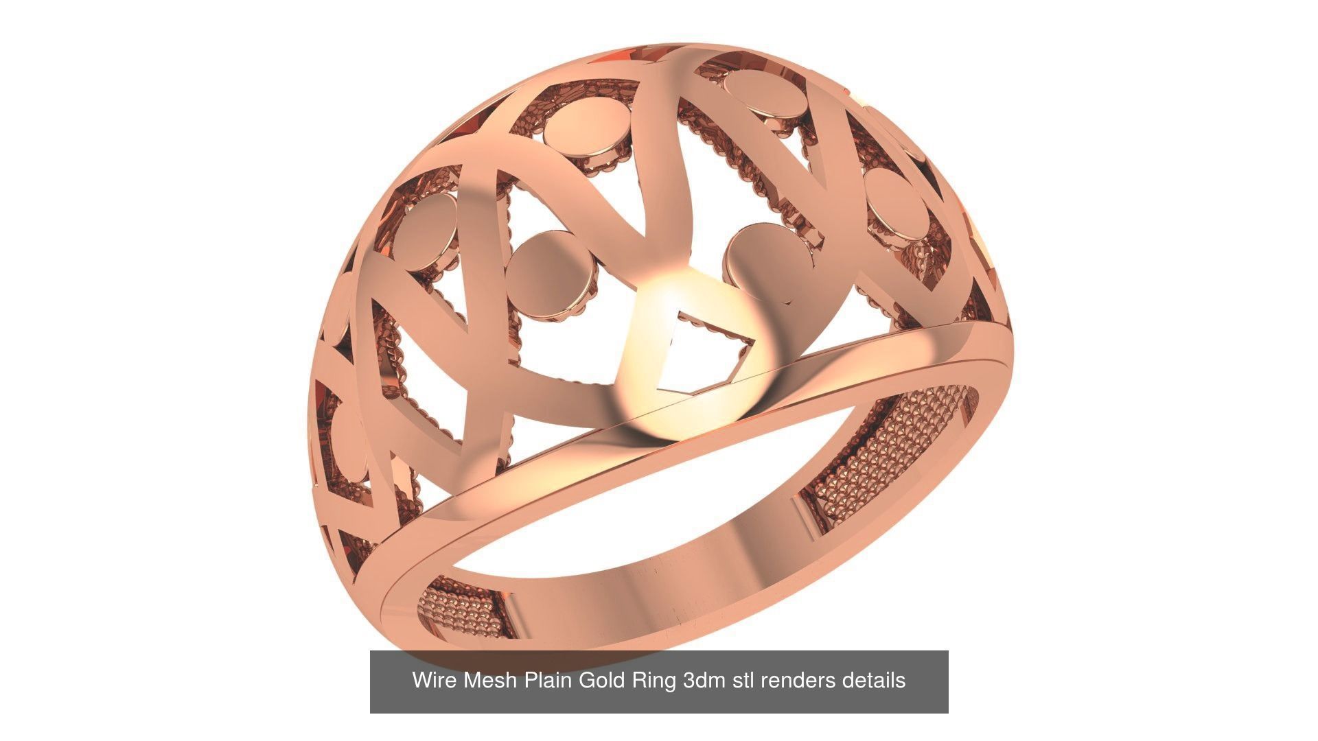 118 Plain Gold Band Ring 3dm stl renders details  3D Model Collection_22