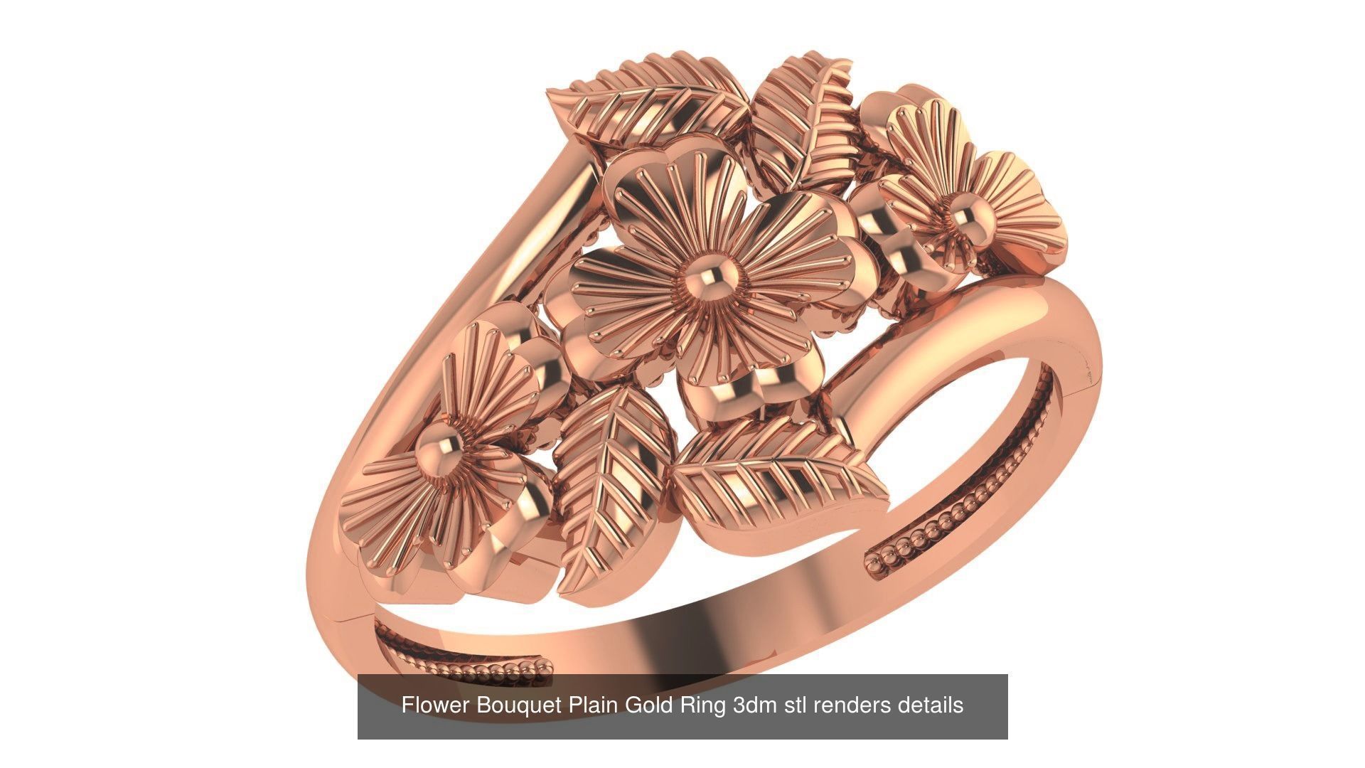 118 Plain Gold Band Ring 3dm stl renders details  3D Model Collection_31