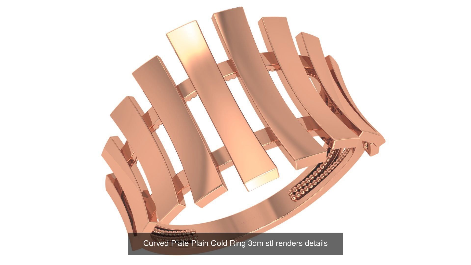 118 Plain Gold Band Ring 3dm stl renders details  3D Model Collection_60