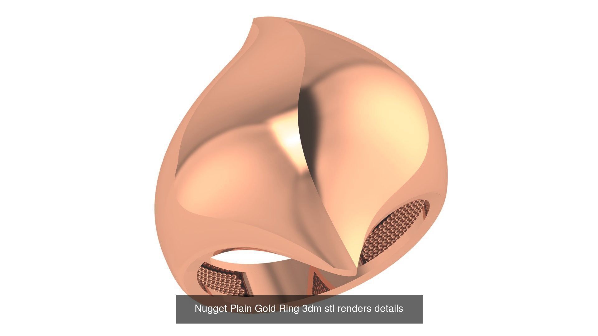 118 Plain Gold Band Ring 3dm stl renders details  3D Model Collection_109