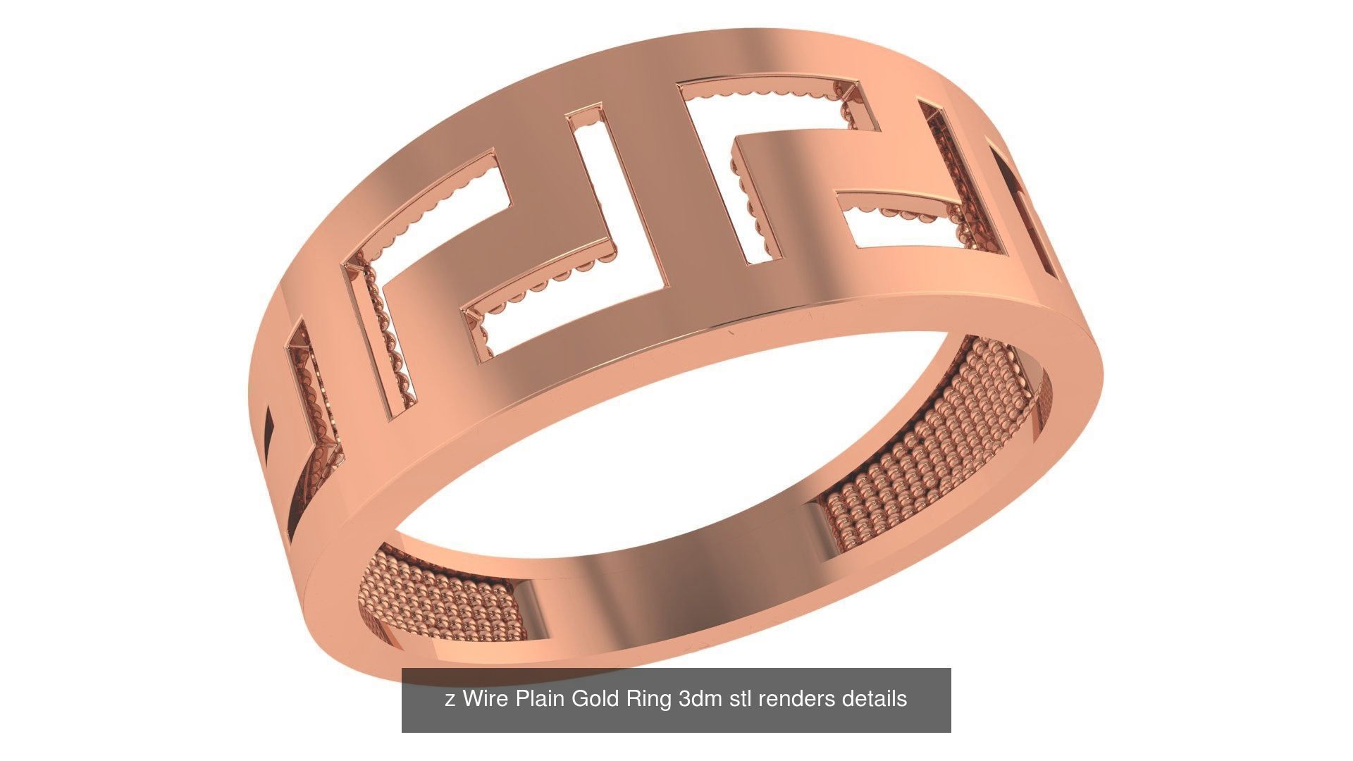 118 Plain Gold Band Ring 3dm stl renders details  3D Model Collection_44