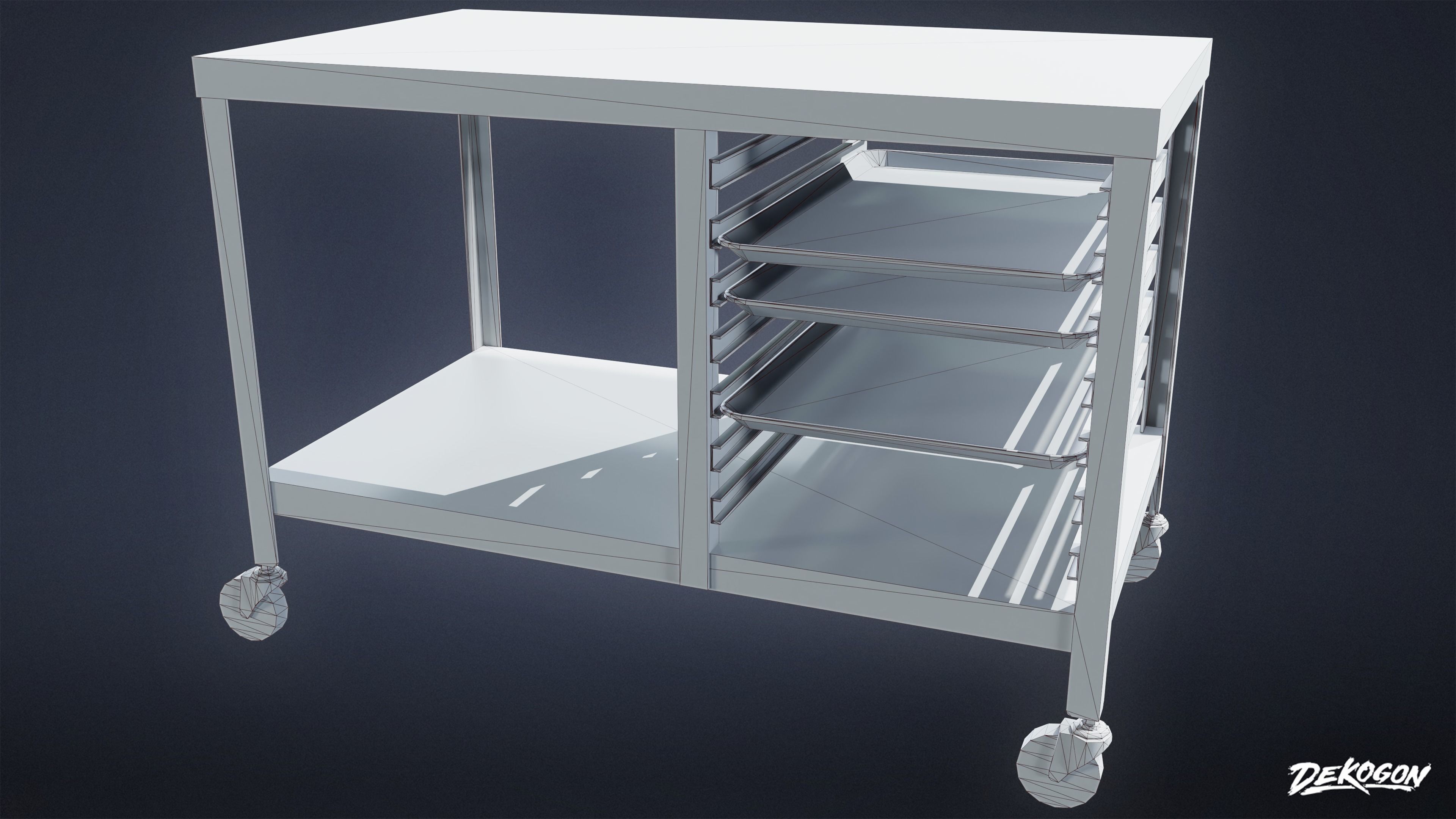 KITCHEN - Work Table 01 - LOW POLY Low-poly 3D model_1
