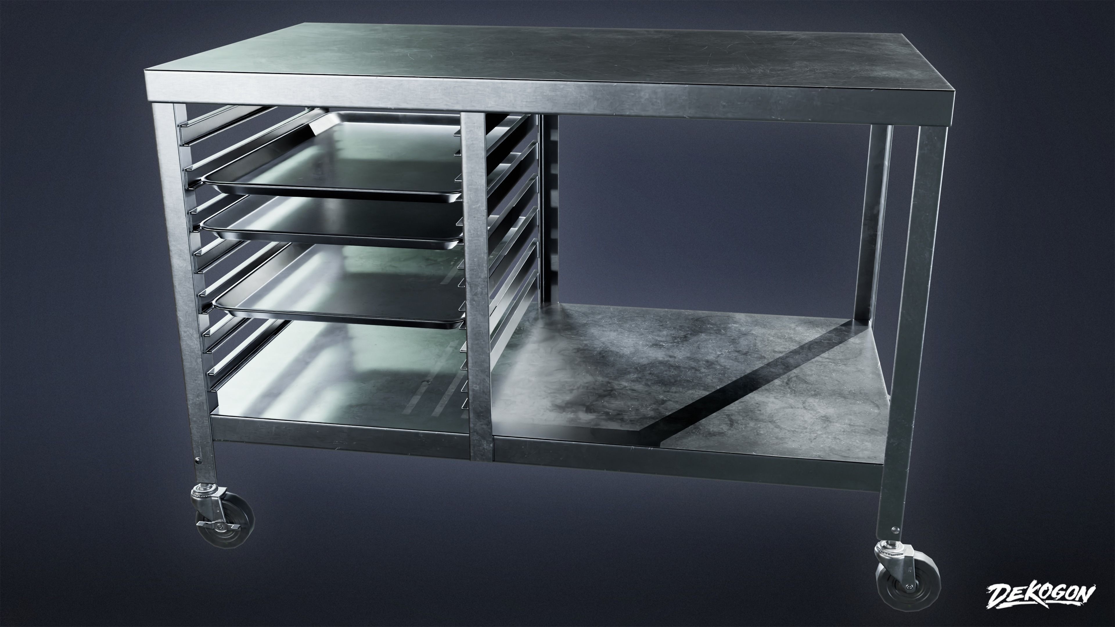 KITCHEN - Work Table 01 - LOW POLY Low-poly 3D model_4