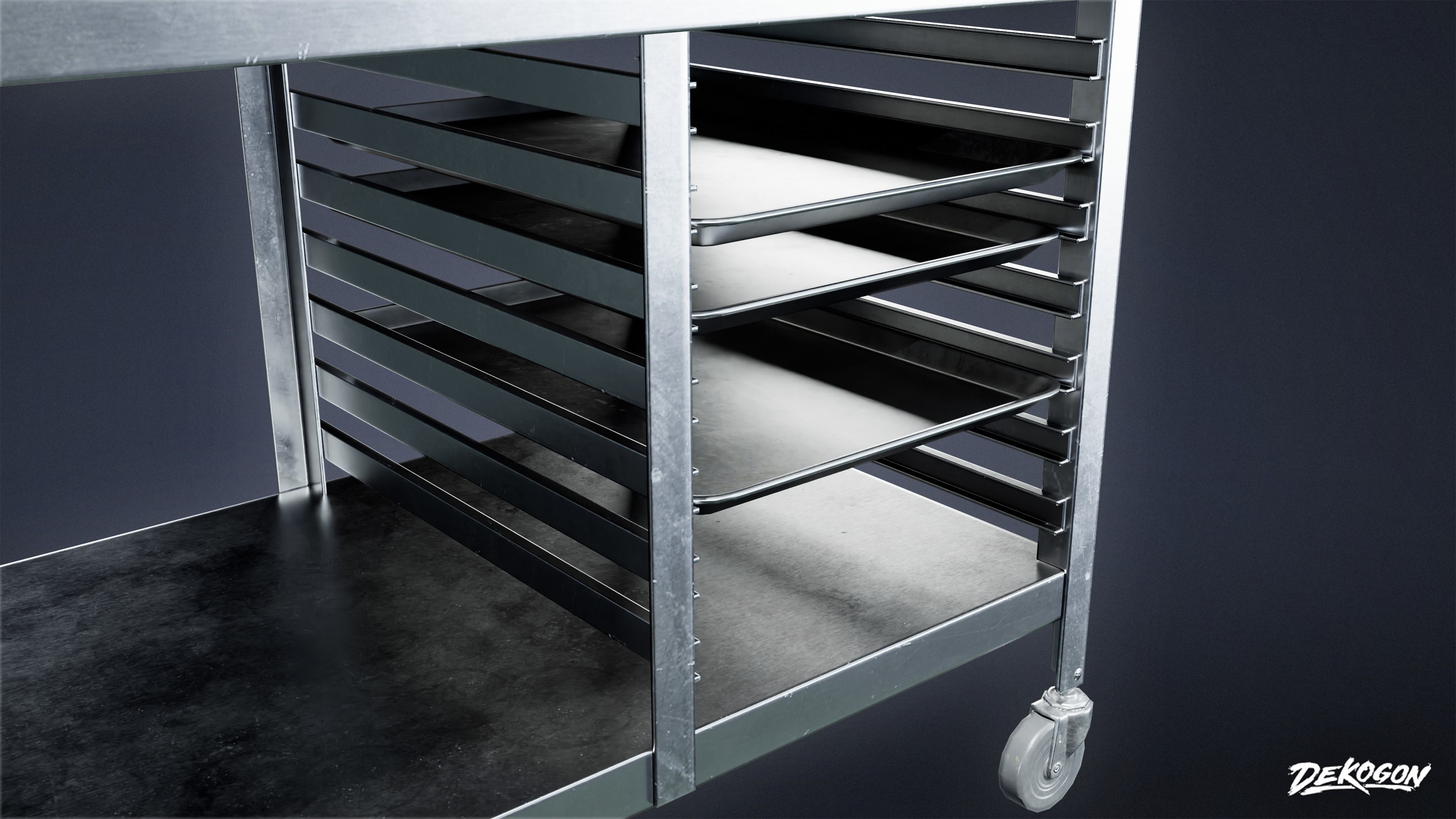 KITCHEN - Work Table 01 - LOW POLY Low-poly 3D model_7