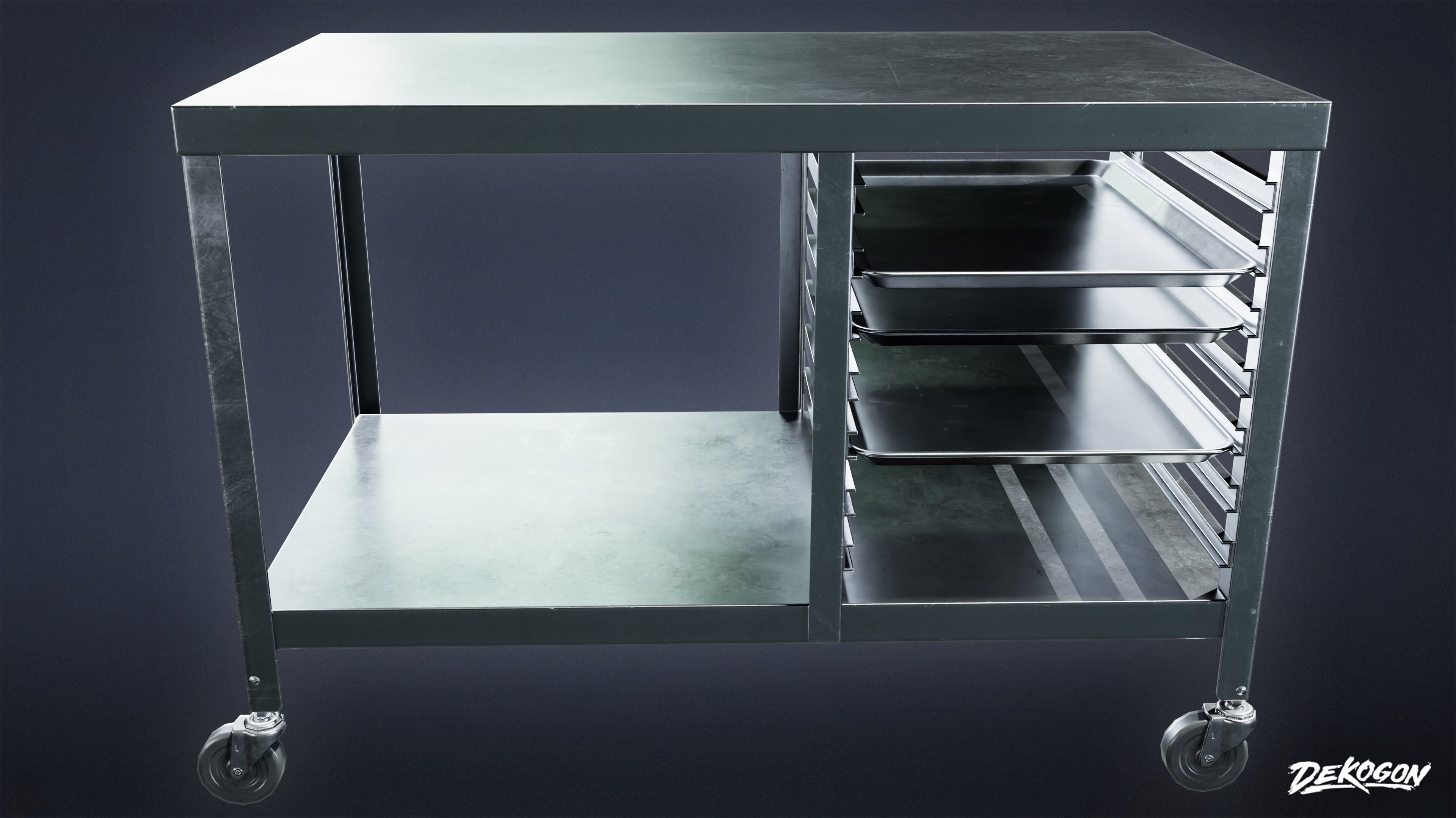 KITCHEN - Work Table 01 - LOW POLY Low-poly 3D model_2