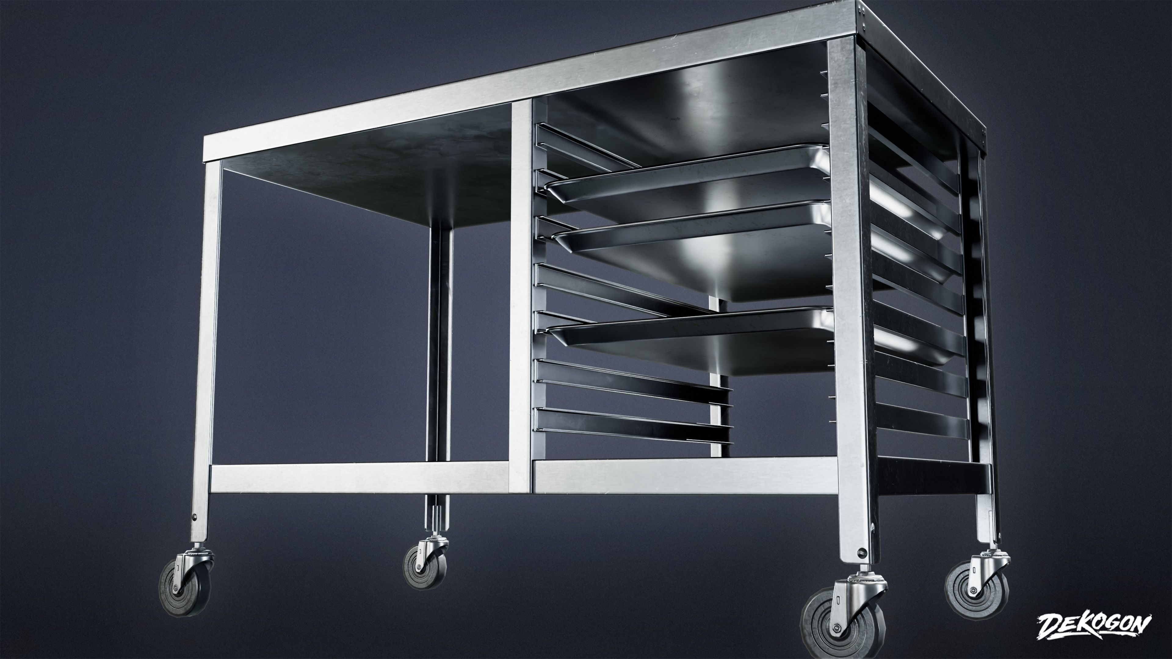 KITCHEN - Work Table 01 - LOW POLY Low-poly 3D model_6