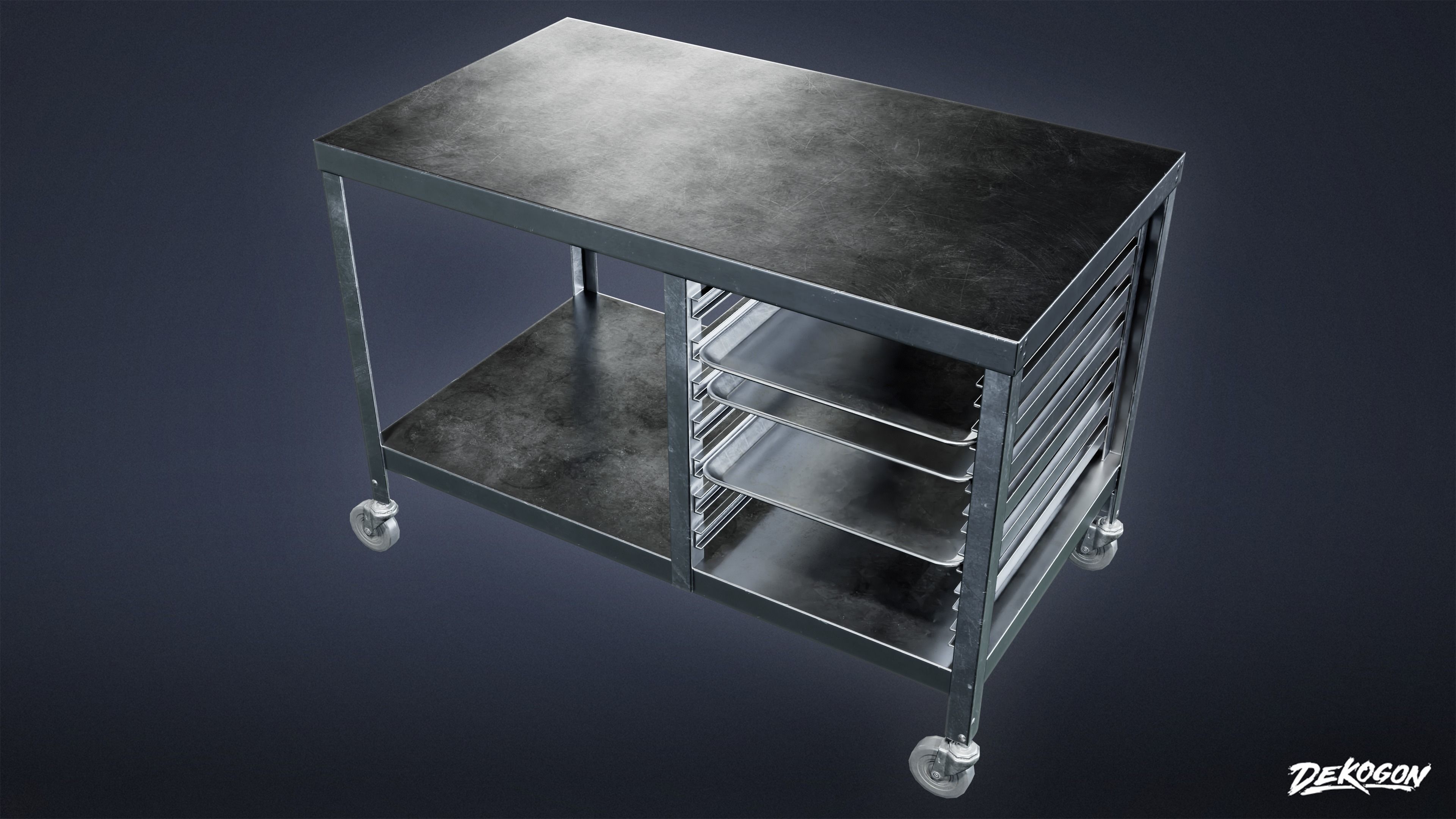 KITCHEN - Work Table 01 - LOW POLY Low-poly 3D model_5