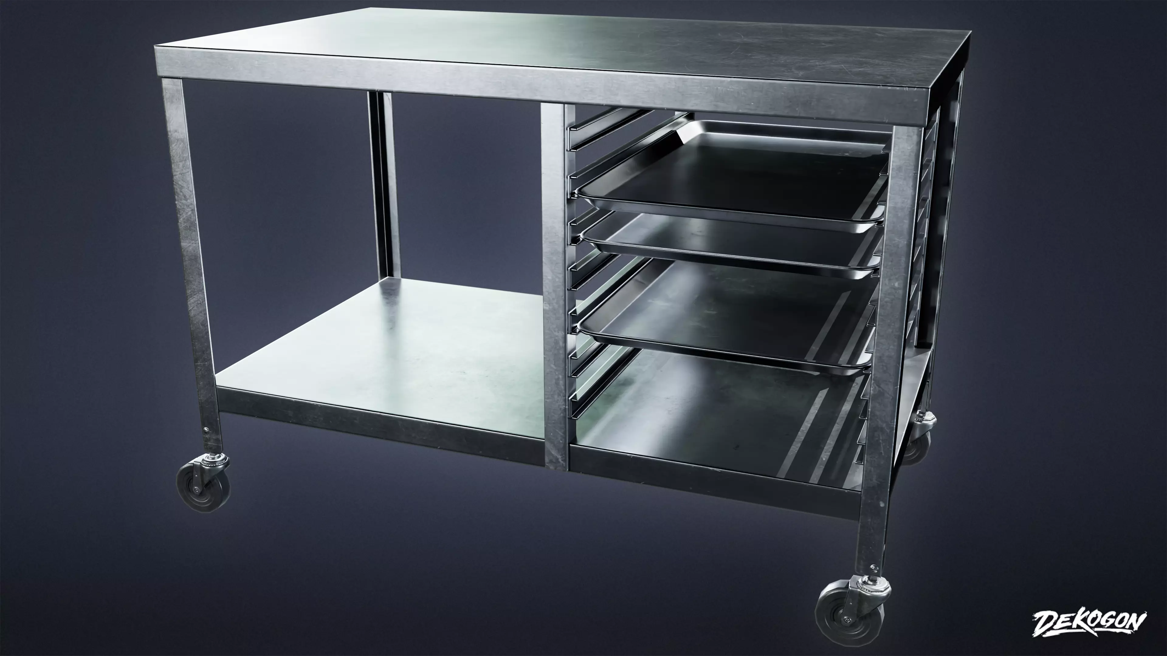 KITCHEN - Work Table 01 - LOW POLY Low-poly 3D model_0