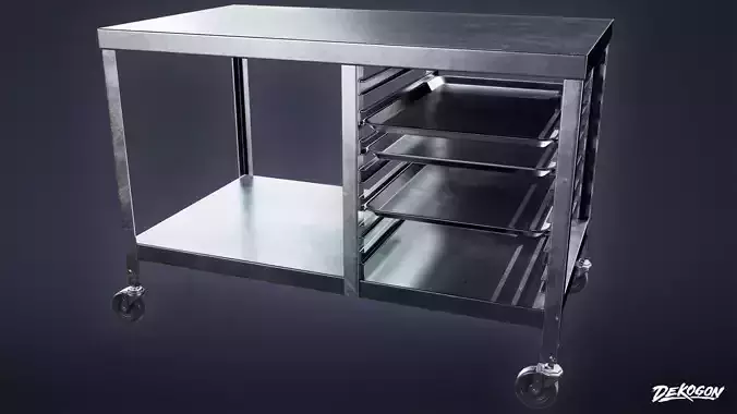 KITCHEN - Work Table 01 - LOW POLY Low-poly 3D model