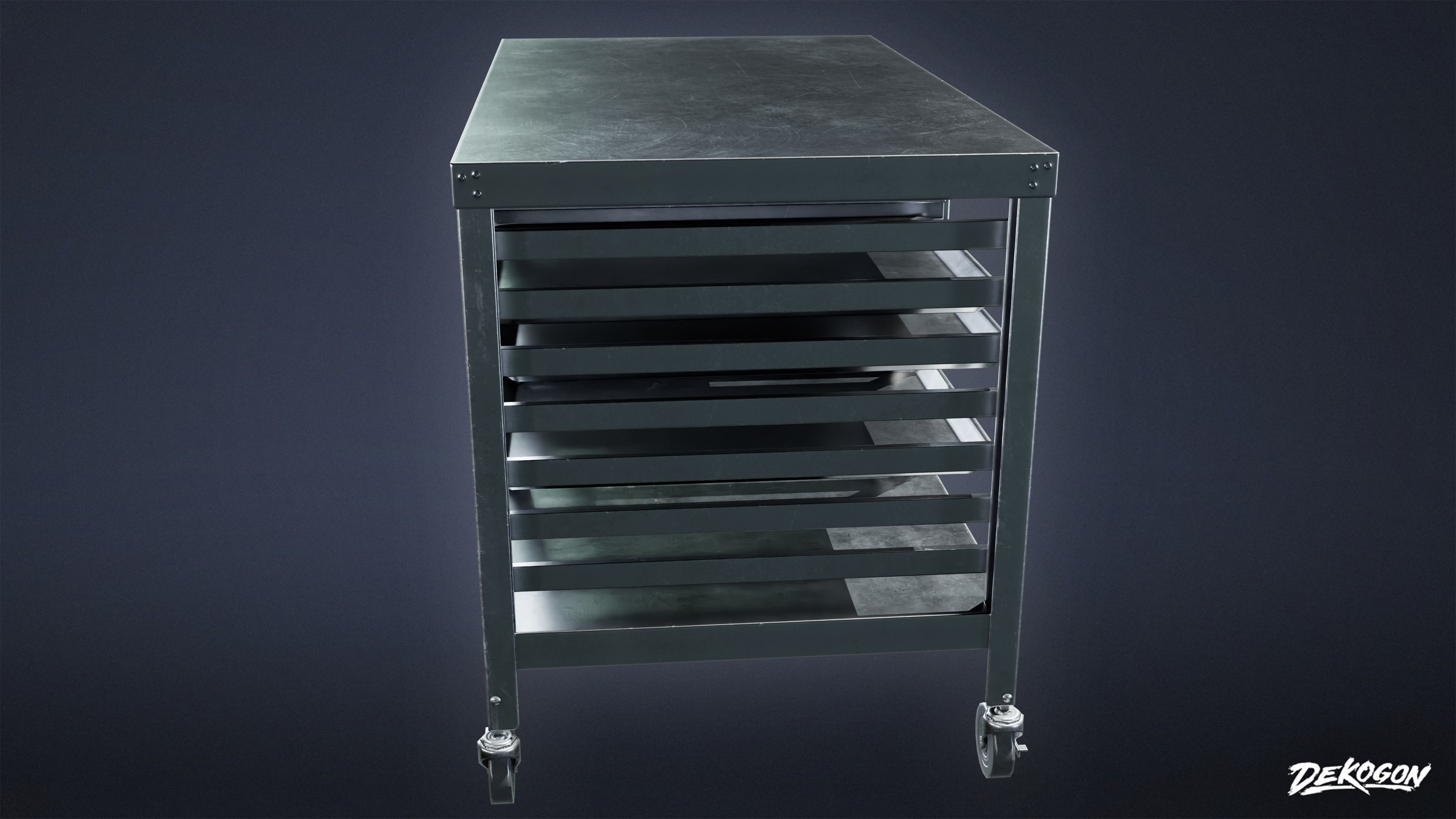 KITCHEN - Work Table 01 - LOW POLY Low-poly 3D model_3