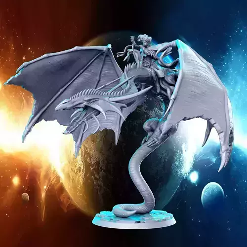 High elf Mounted dragon Hero 32mm Pre-supported