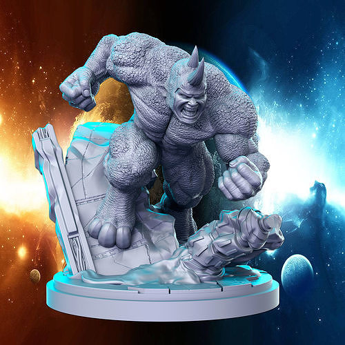 Rhino Marvel Super Hero 32mm Pre-supported 3D print model