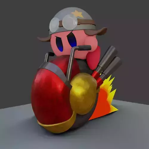 STL KIRBY AND WHEELIE - KIRBY BIKE 3D print model