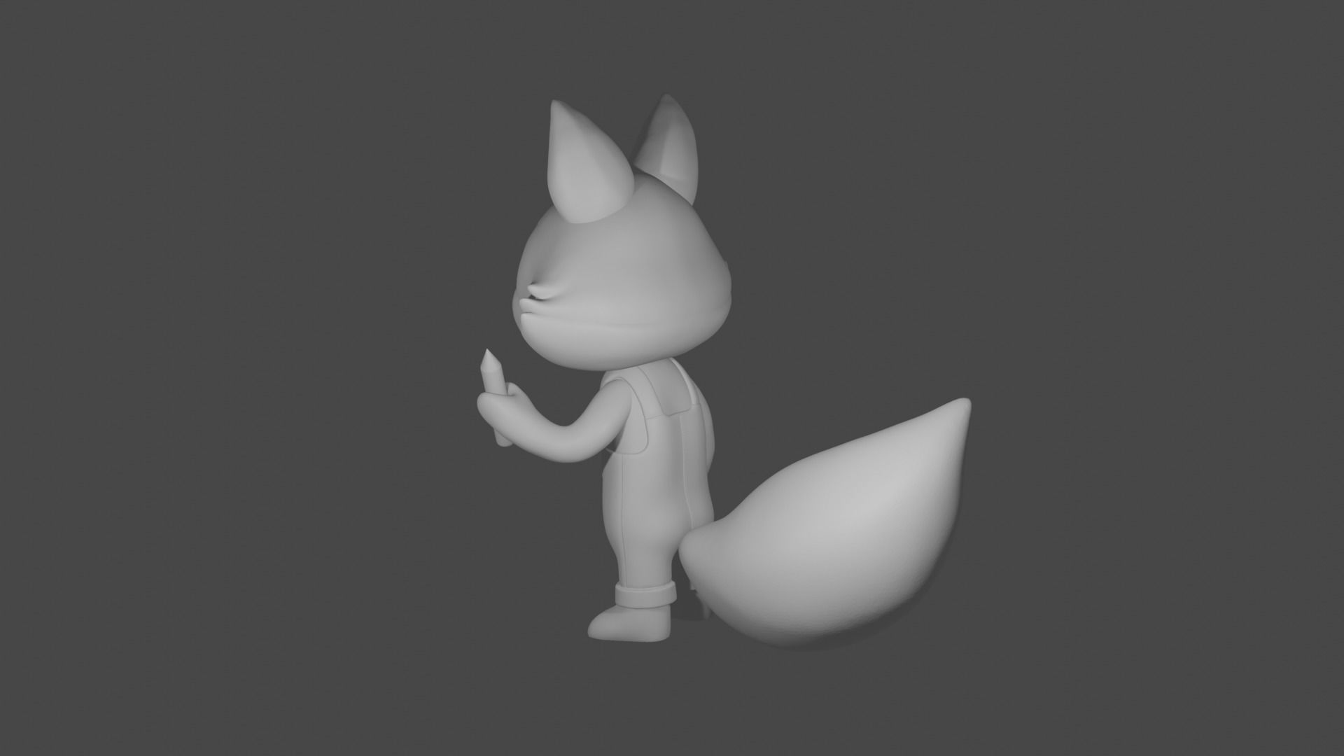Fox happy toy 3D model_4