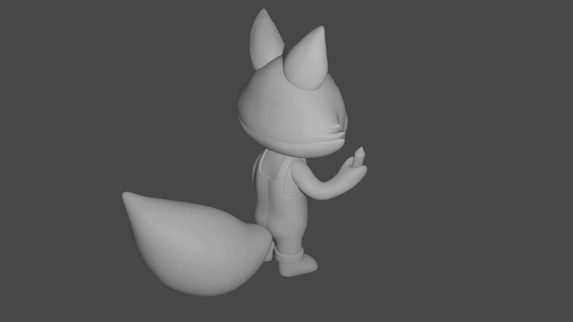 Fox happy toy 3D model_7