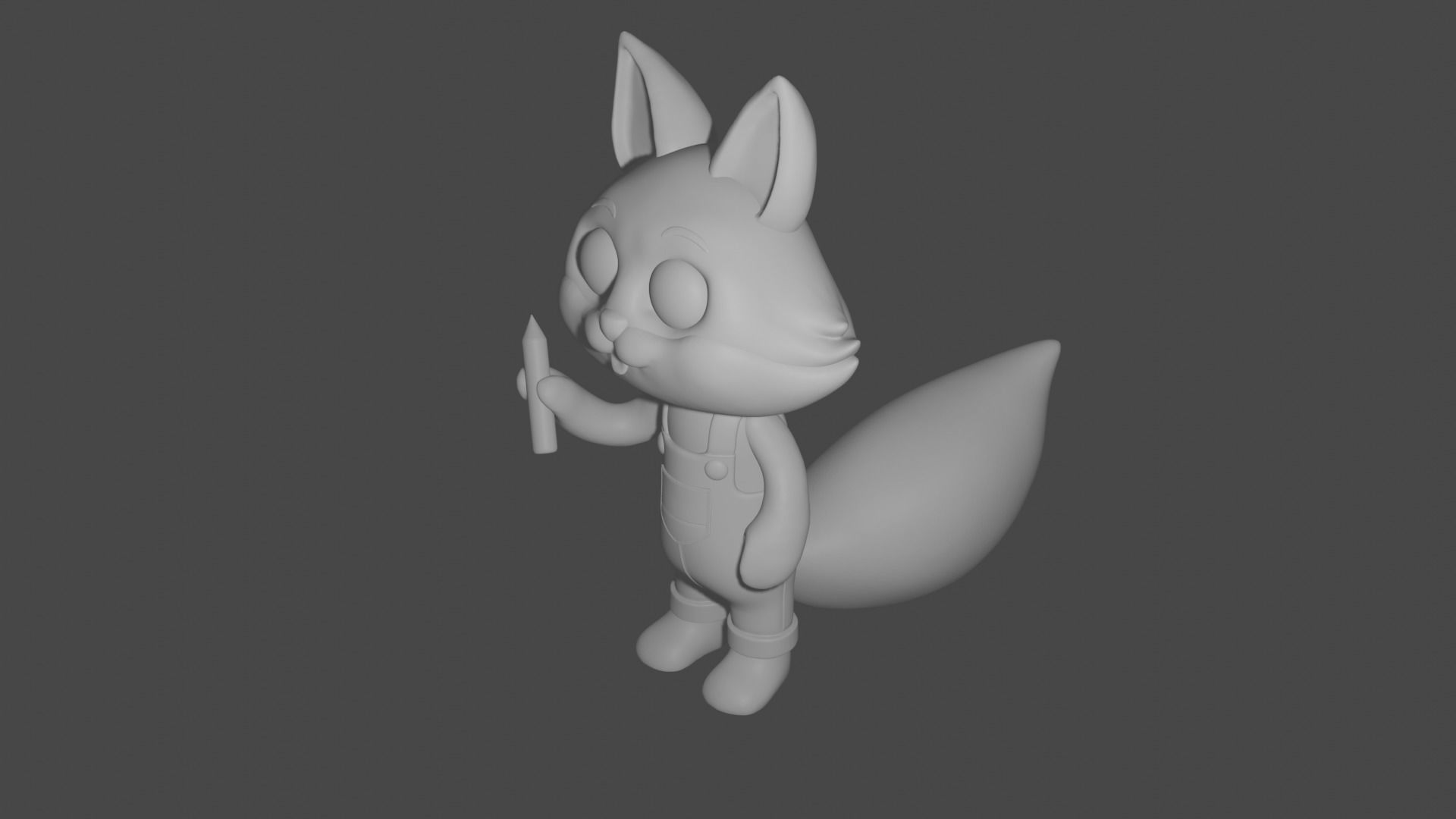 Fox happy toy 3D model_1