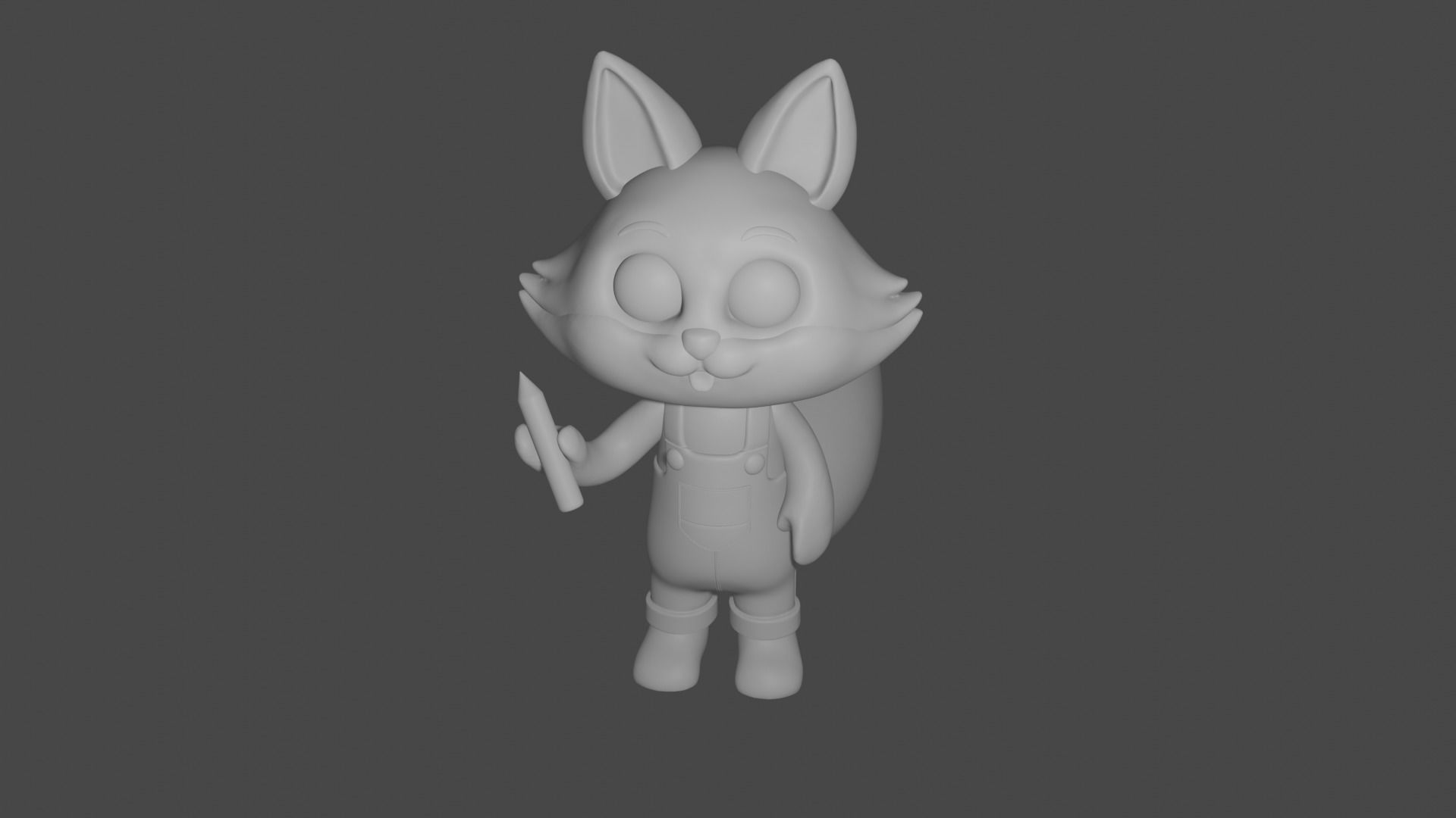 Fox happy toy 3D model_5
