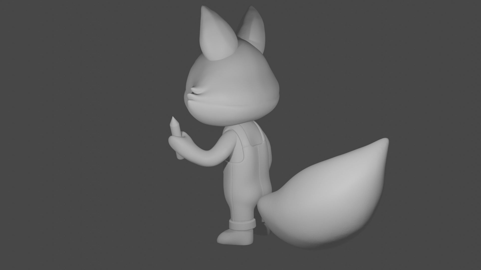 Fox happy toy 3D model_3