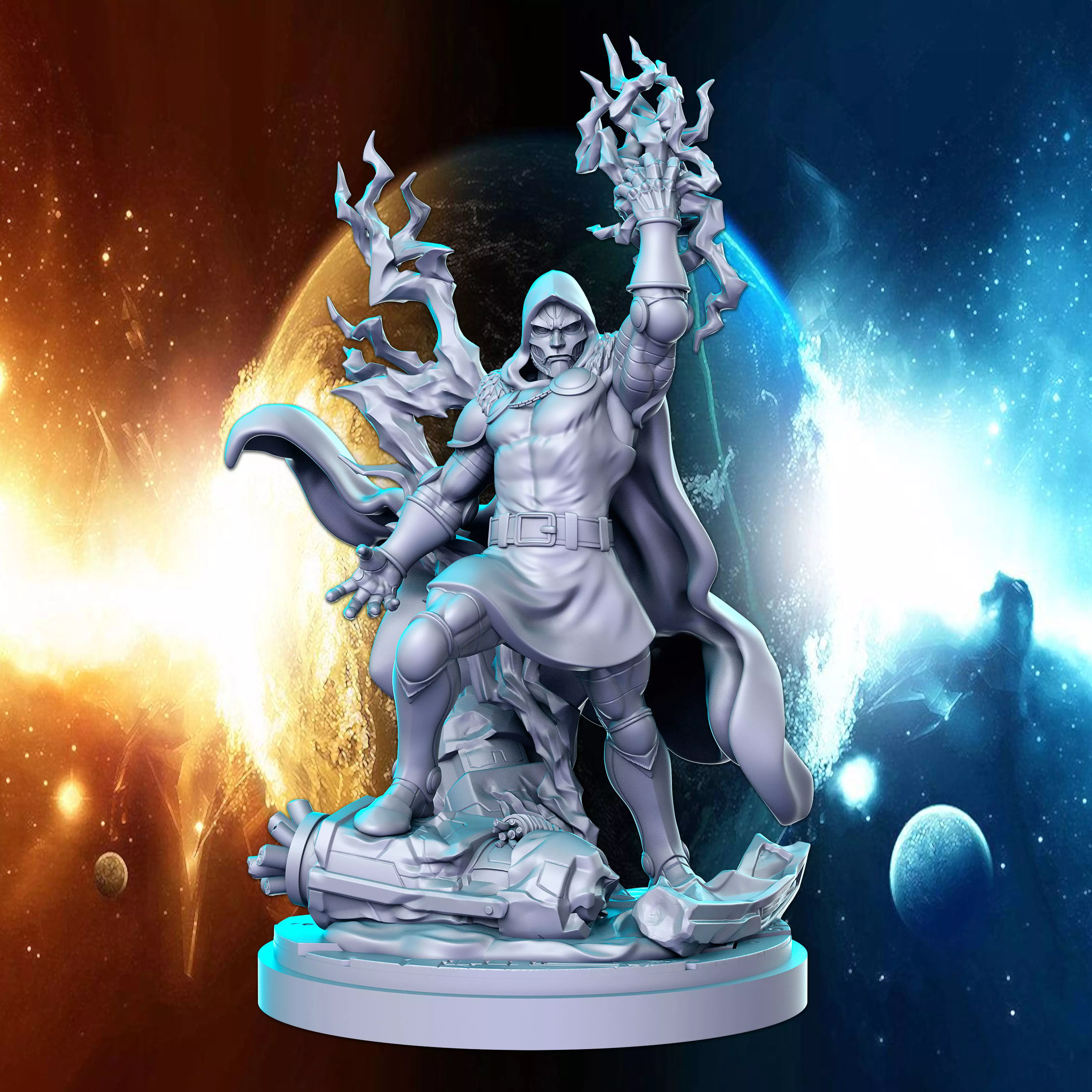 Dr Doom Marvel Super Hero 32mm Pre-supported 3D print model_0