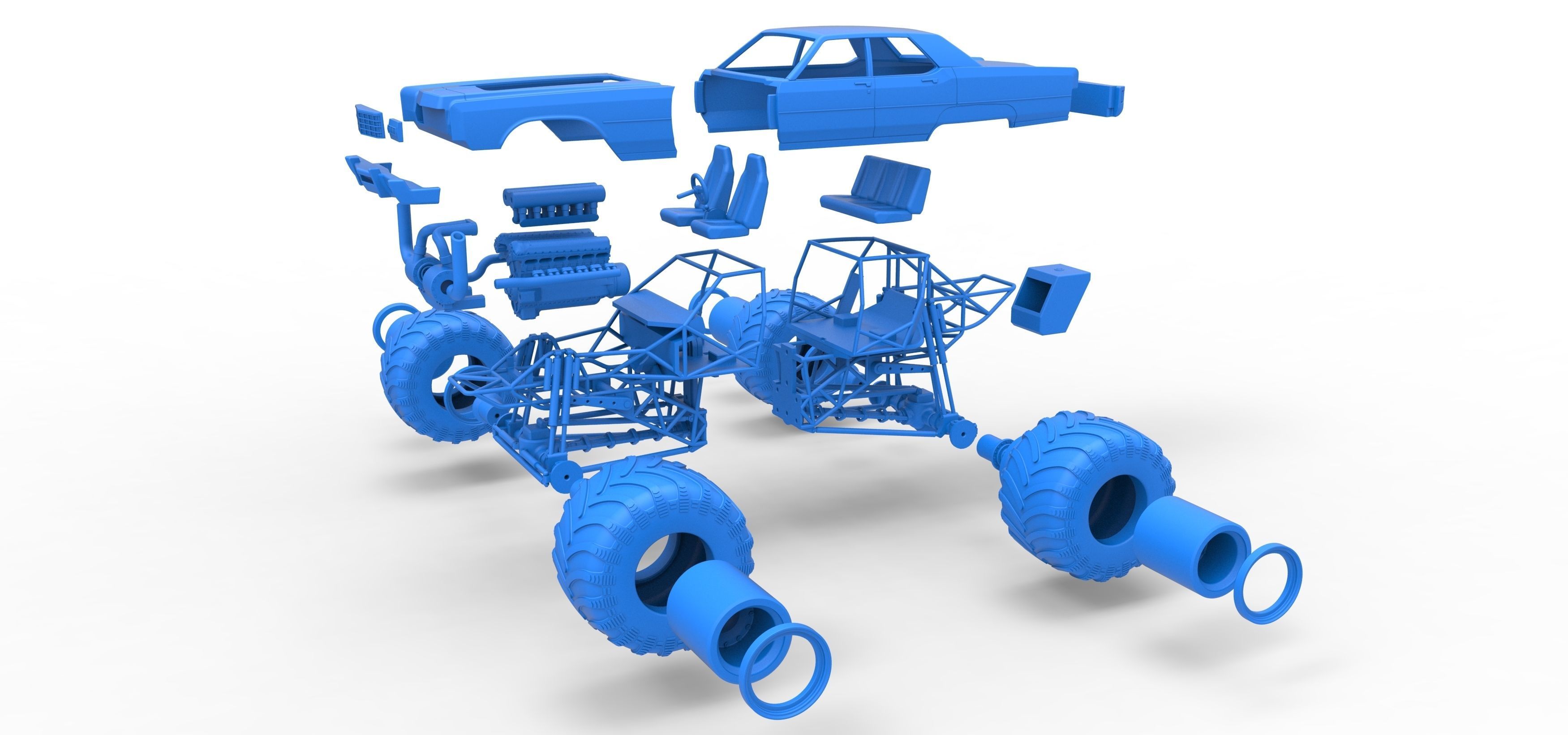 Monster Truck Concept Scale 1 to 25 3D print model_35