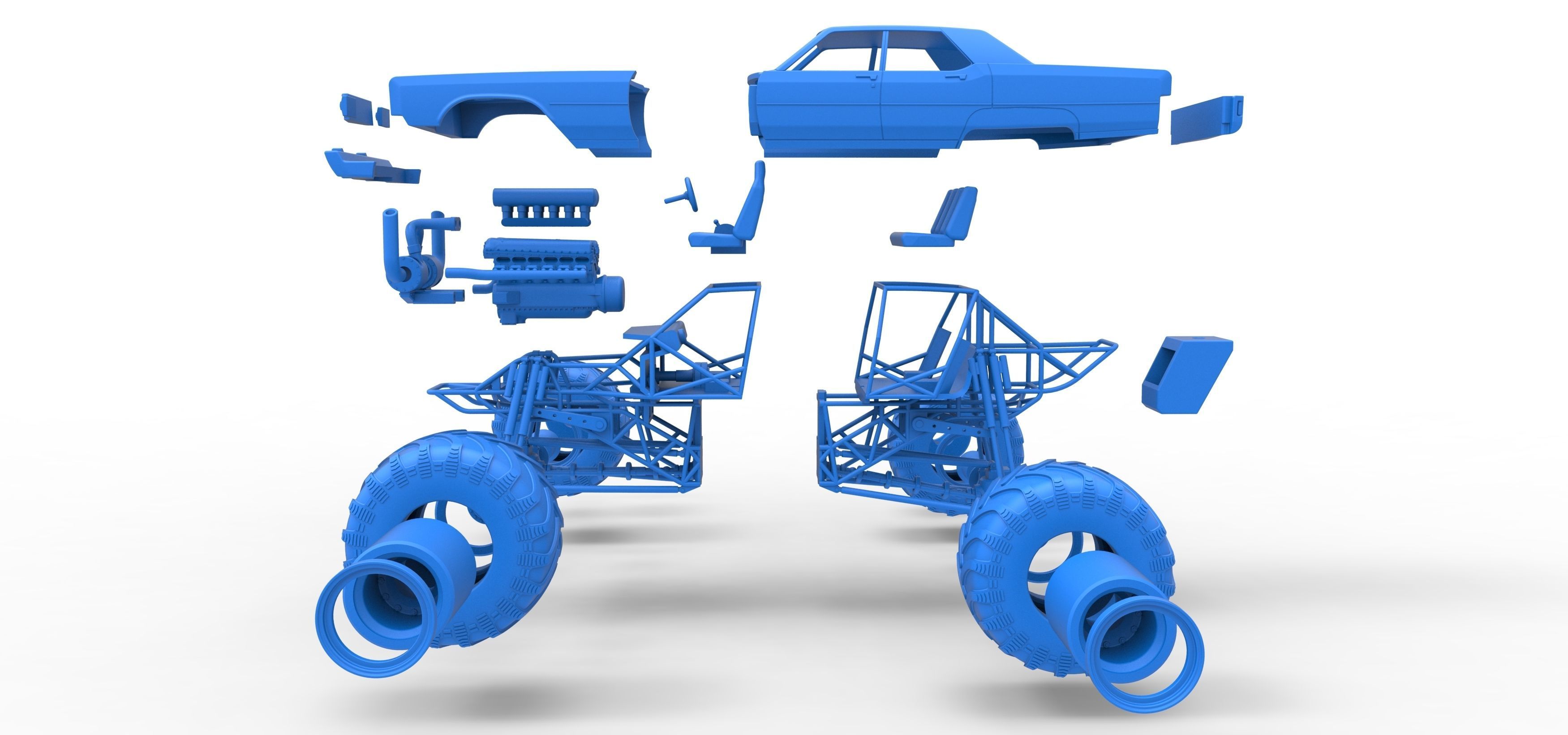Monster Truck Concept Scale 1 to 25 3D print model_39