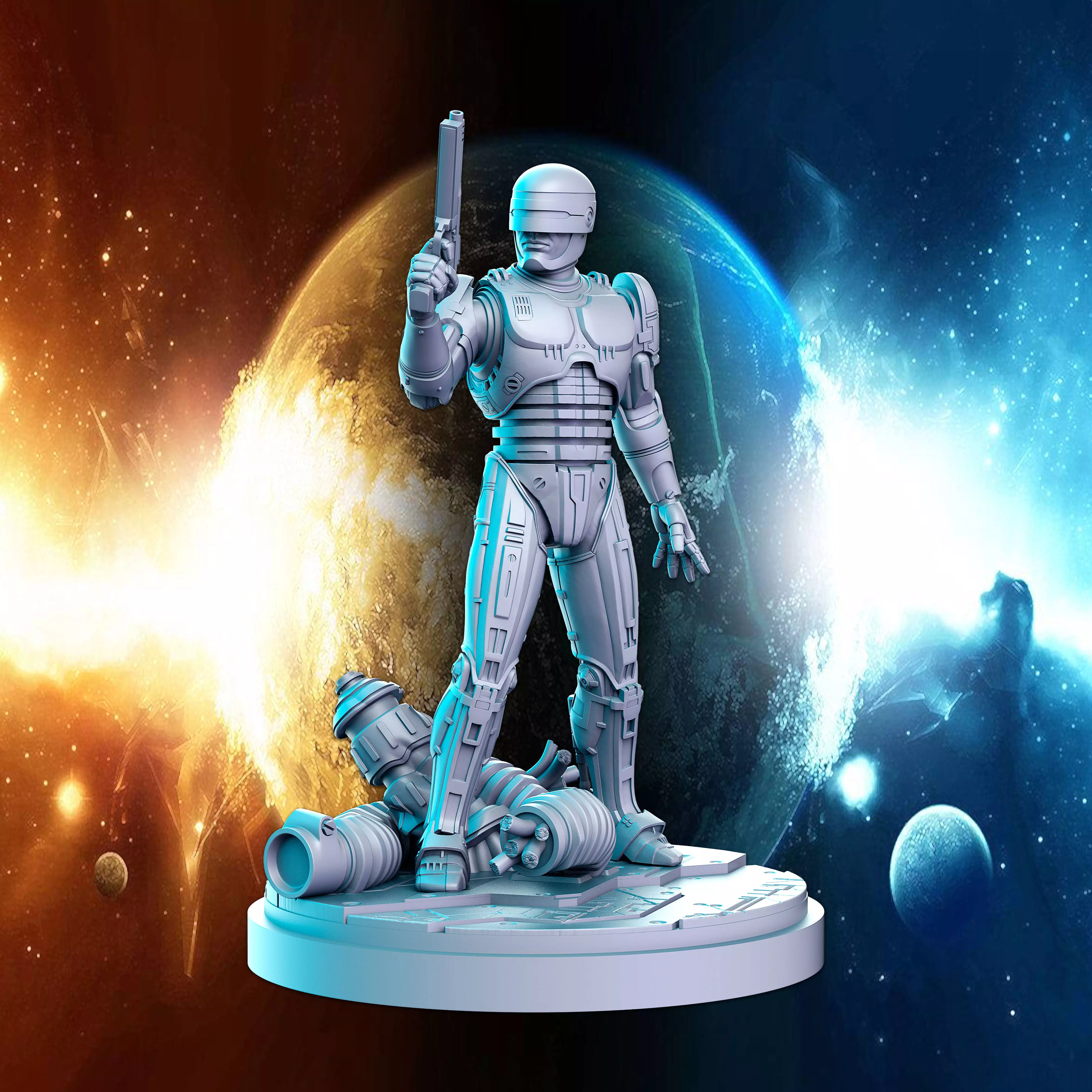 Robocot law warrior soldier Super Hero 32mm Pre-supported 3D print model_0