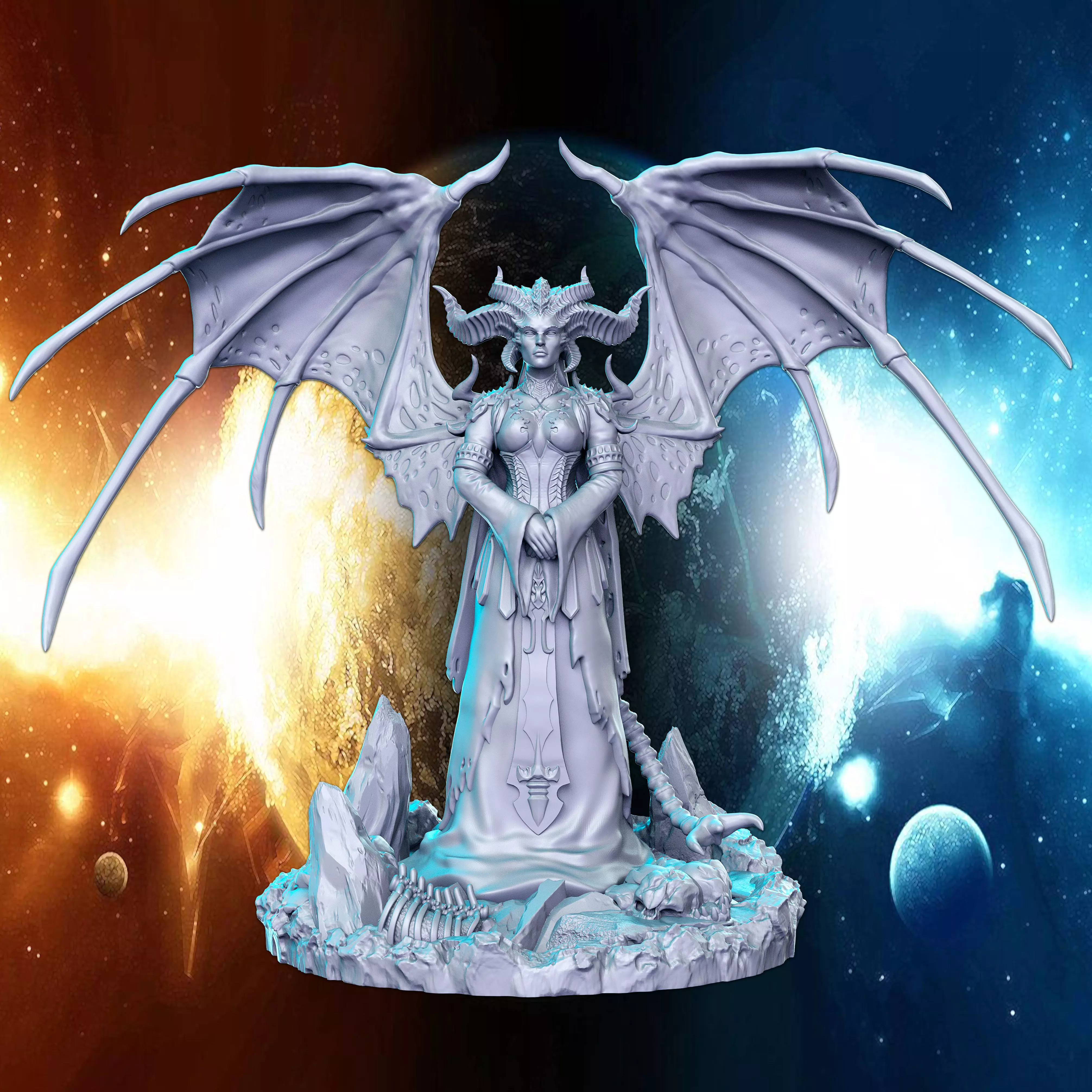 Lilith Diablo 4 32mm Pre-supported 3D print model_0
