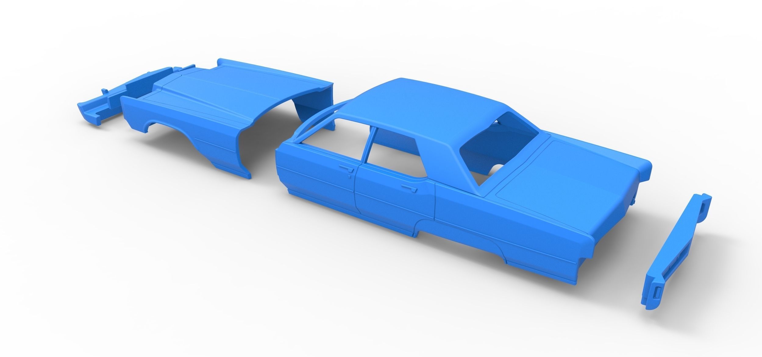 Vintage car Shell of Monster Truck Scale 1 to 25 3D print model_23