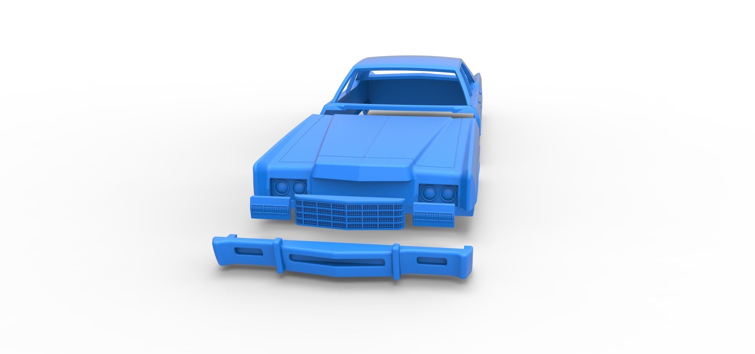 Vintage car Shell of Monster Truck Scale 1 to 25 3D print model_20